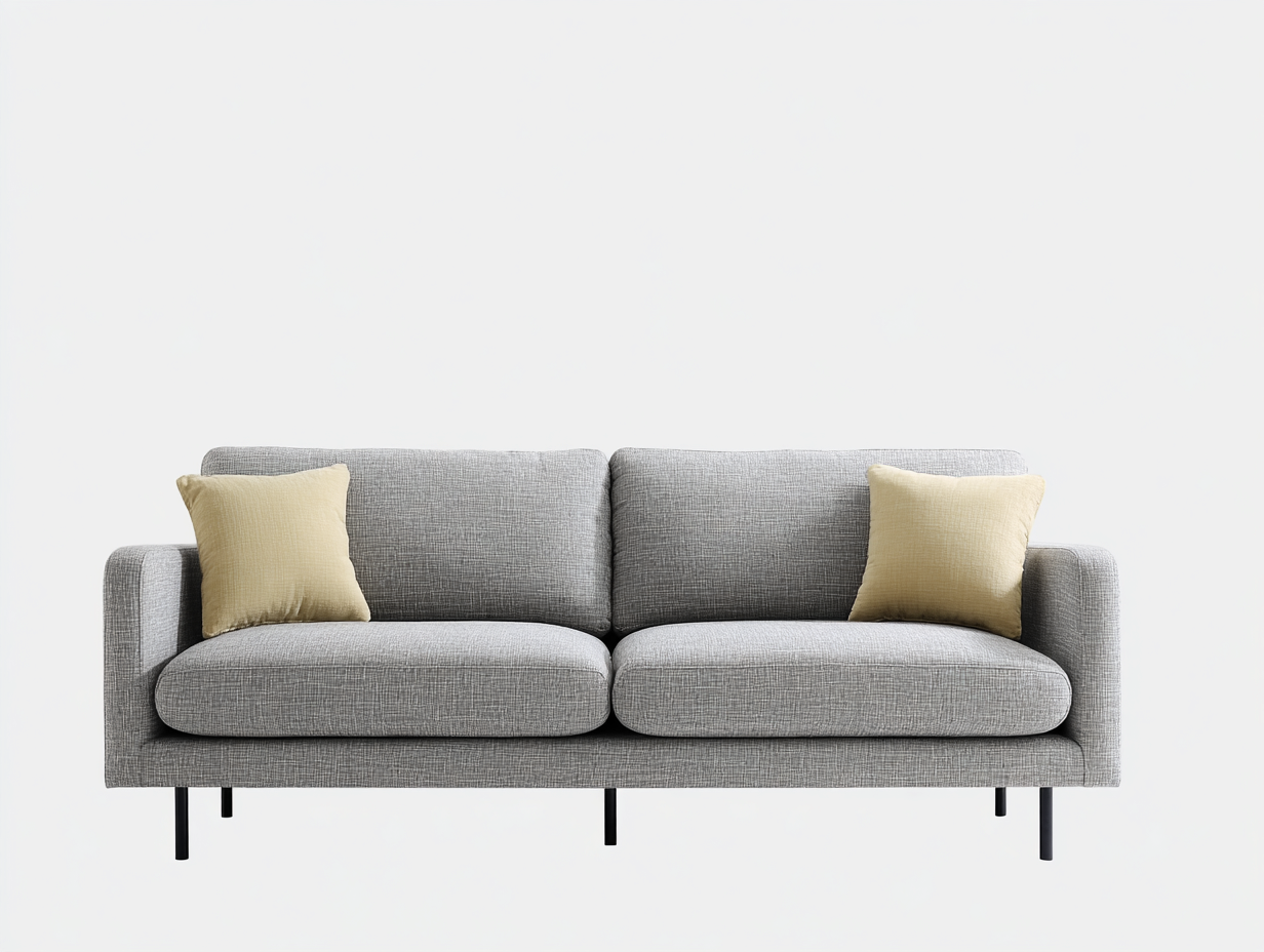 Divano letto 220×94×86 cm - tessuto grigio chiaro e gambe nere - seduta trasformabile a tre posti per camera da letto-Zazosadecor