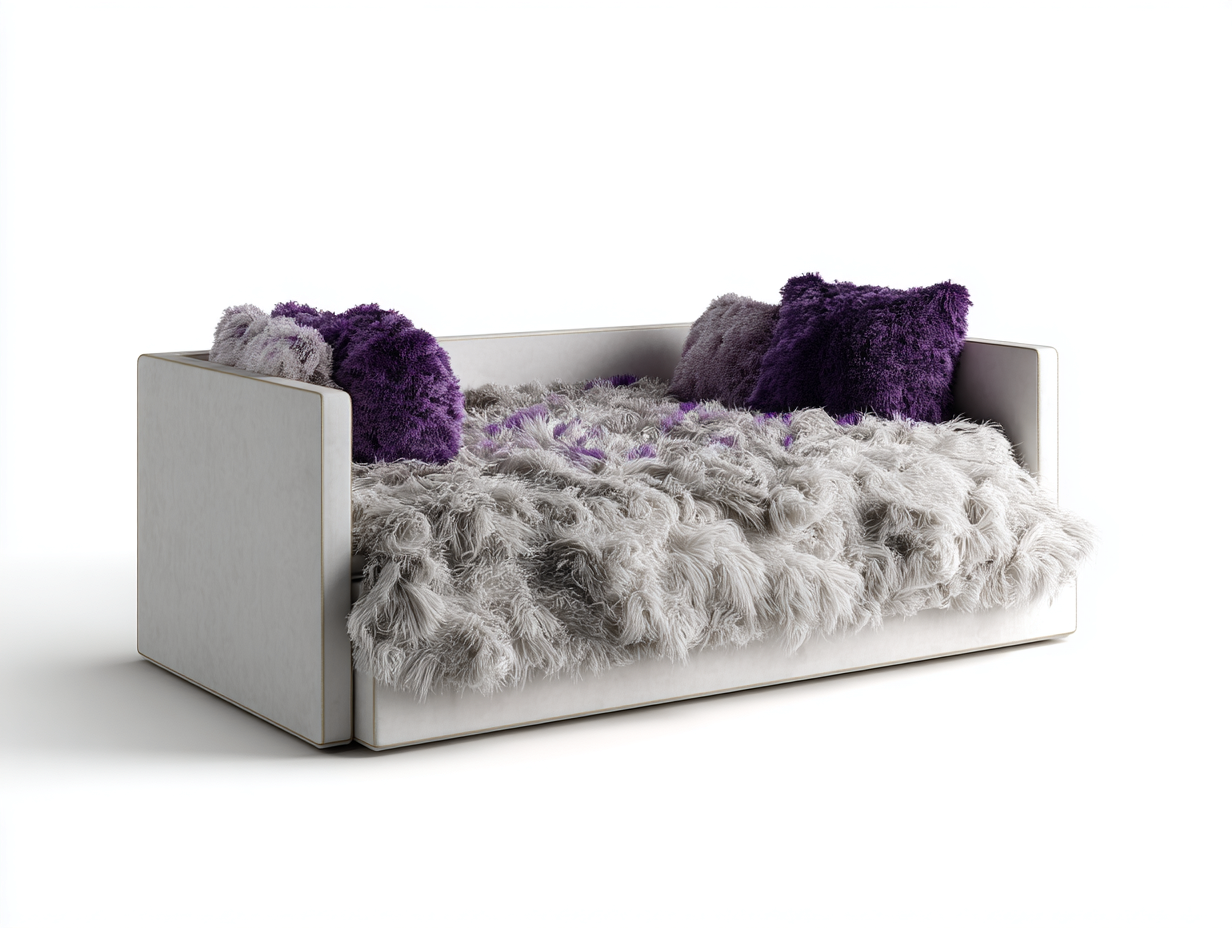 Divano letto 190×95×76 cm - rivestimento bianco avorio - struttura compatta con braccioli pieni per camera da letto-Zazosadecor
