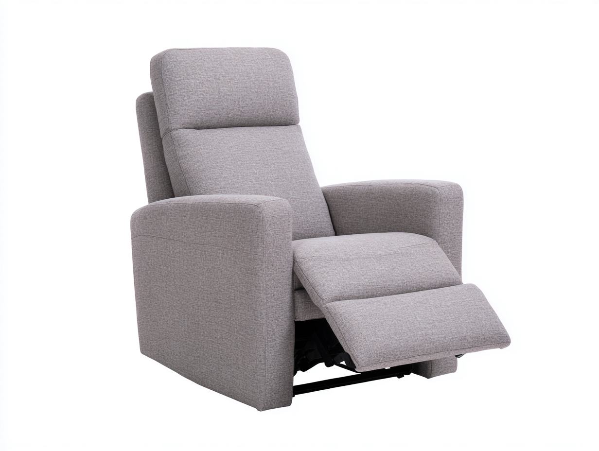 Poltrona reclinabile elettrica 83×95×106 cm - tessuto grigio tortora e base nera - poggiagambe estensibile per soggiorno-Zazosadecor