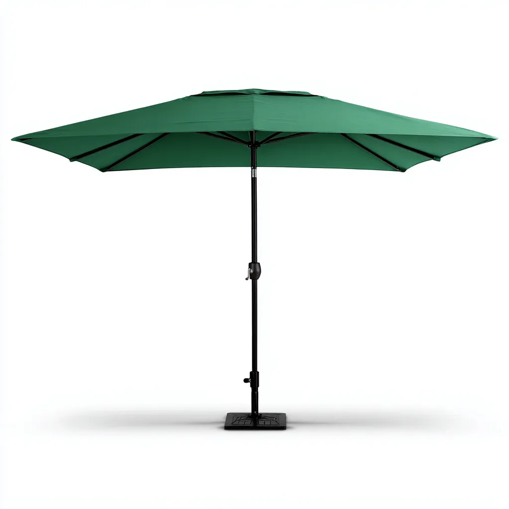 Sombrilla grande para exteriores 300×250×250 cm - verde oscuro y negro - formato rectangular central-Sinovaliving