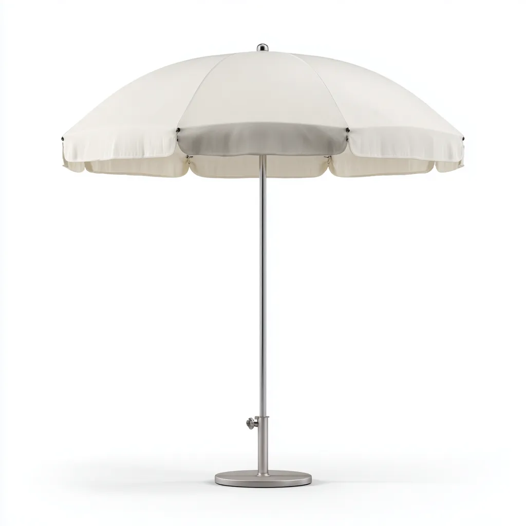 Sombrilla grande para exteriores 280×280×245 cm - blanco/plata - cubierta redonda con faldón para zona exterior-Sinovaliving
