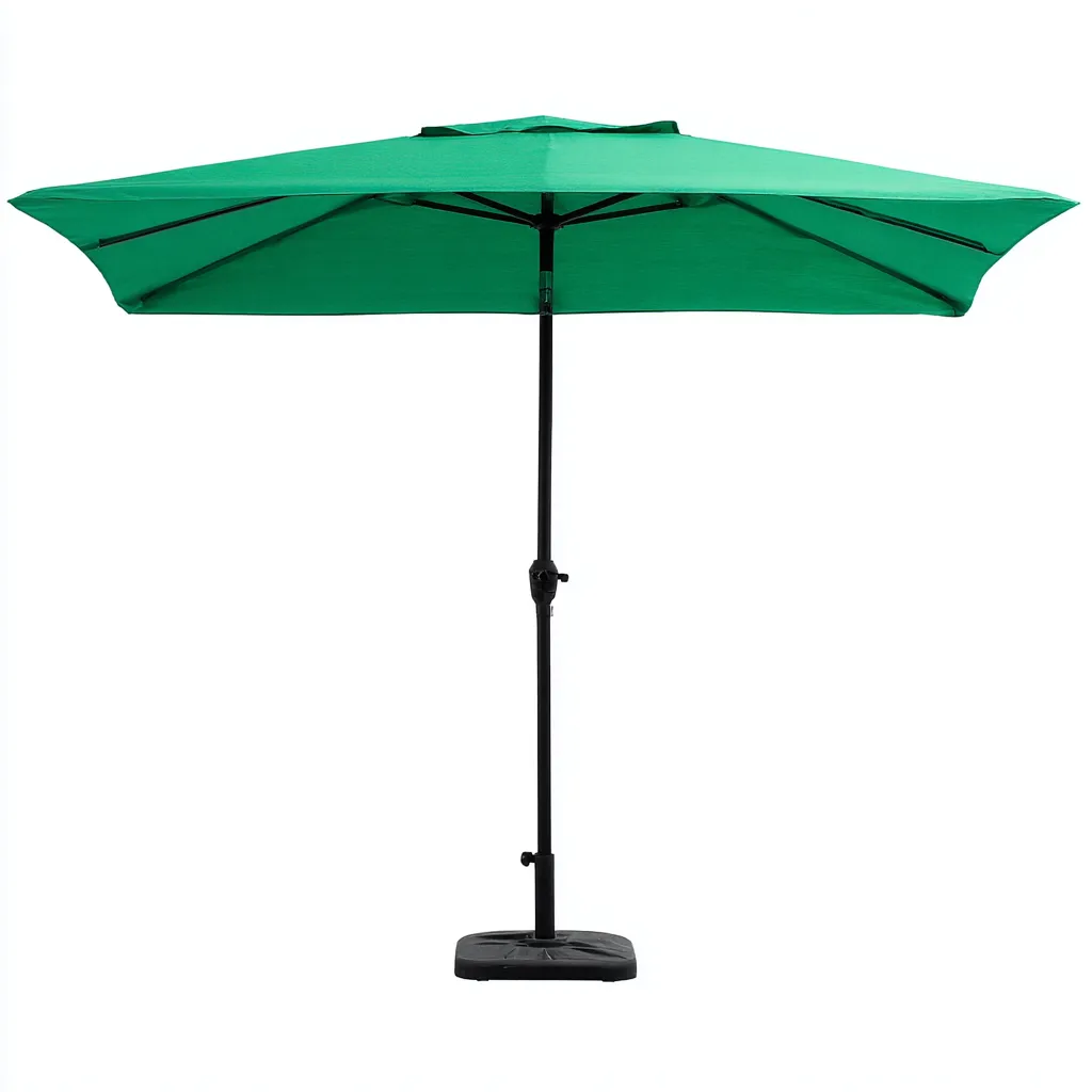 Sombrilla grande para exteriores 280×240×248 cm - verde y negro - diseño rectangular funcional-Sinovaliving