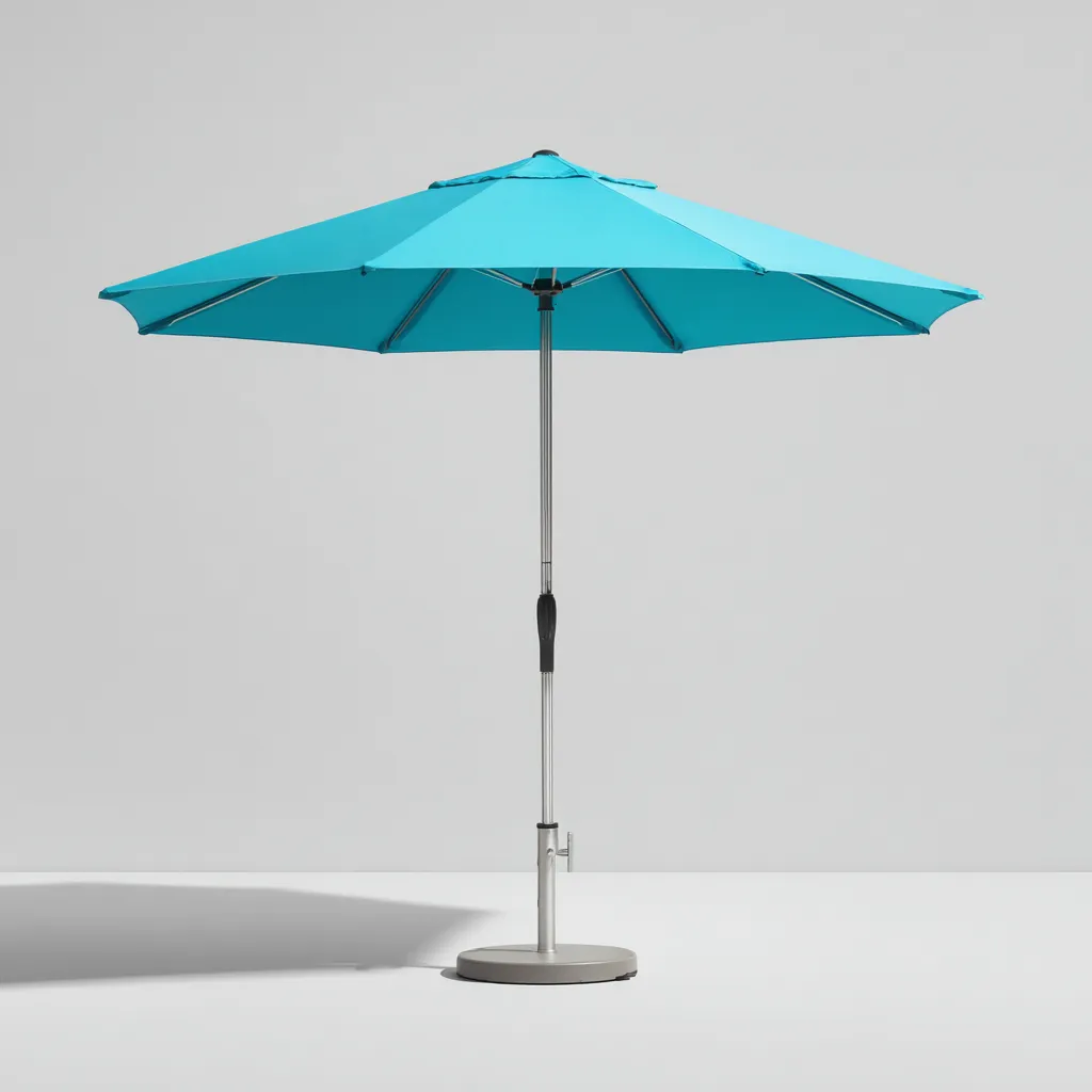 Sombrilla grande para exteriores 320×320×255 cm - turquesa/plata - diseño amplio con apertura central-Sinovaliving