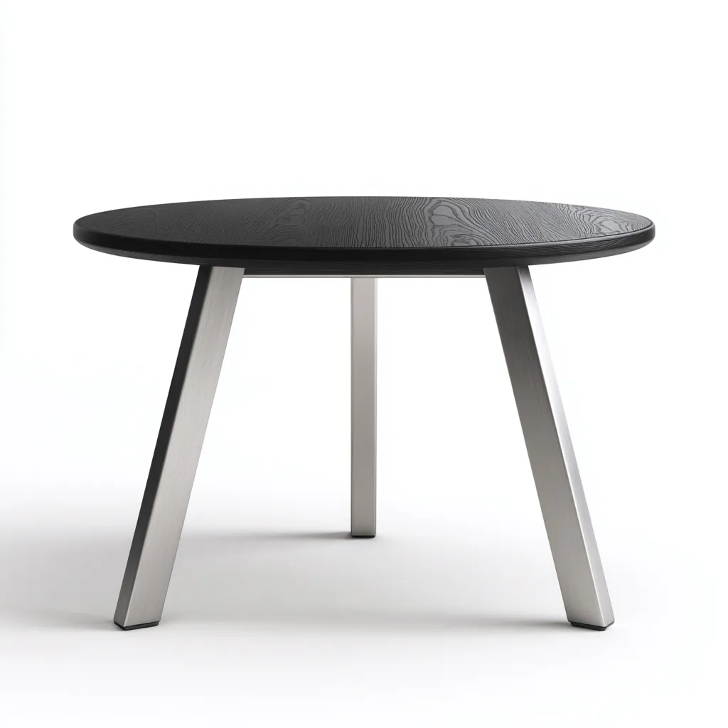 Mesa de comedor 120×120×75 cm - negro/gris - madera con base contemporánea para comedor-Sinovaliving