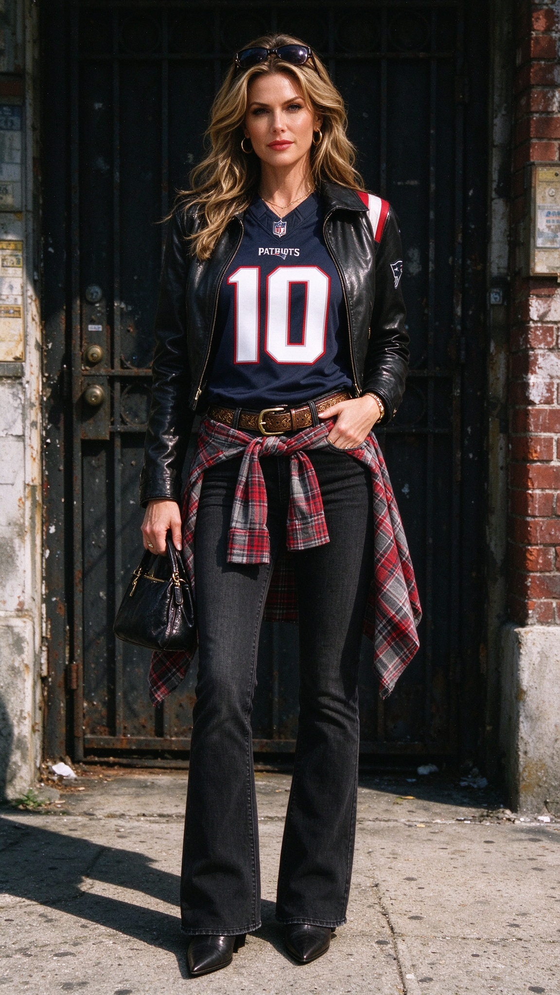 Drake Maye #10 New England Patriots women navy home jersey outfit, Elite Fan Jersey