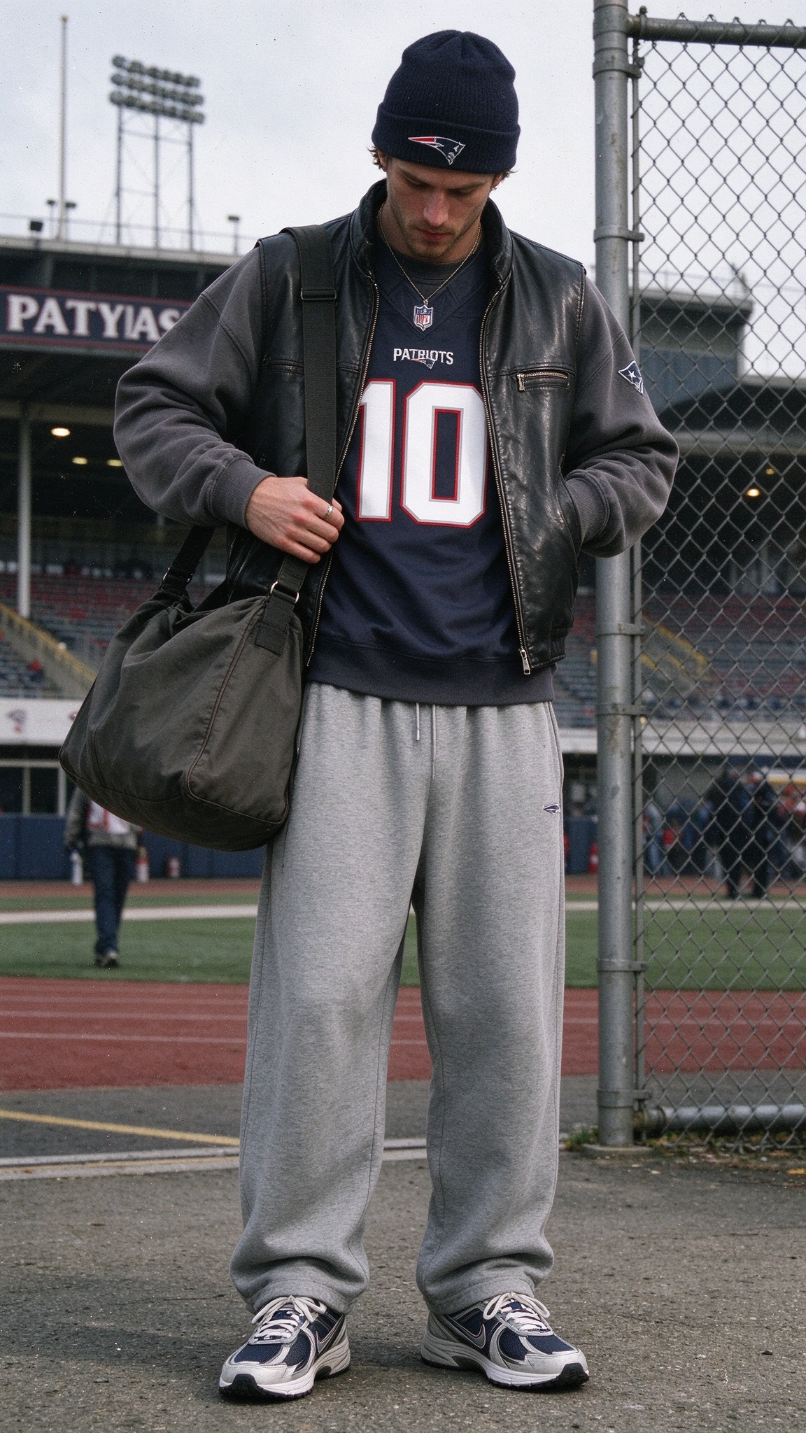 Drake Maye #10 New England Patriots men navy home jersey outfit, Elite Fan Jersey