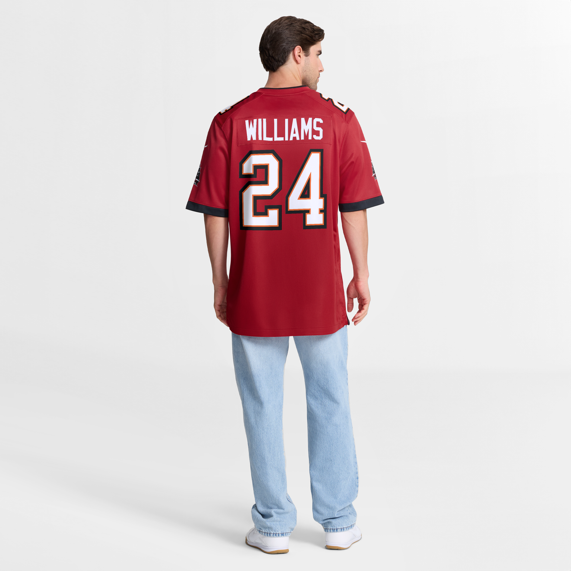 Retired Cadillac Williams Tampa Bay Buccaneers Player Jersey Red NFL Football Fan Wear Retired Cadillac Williams