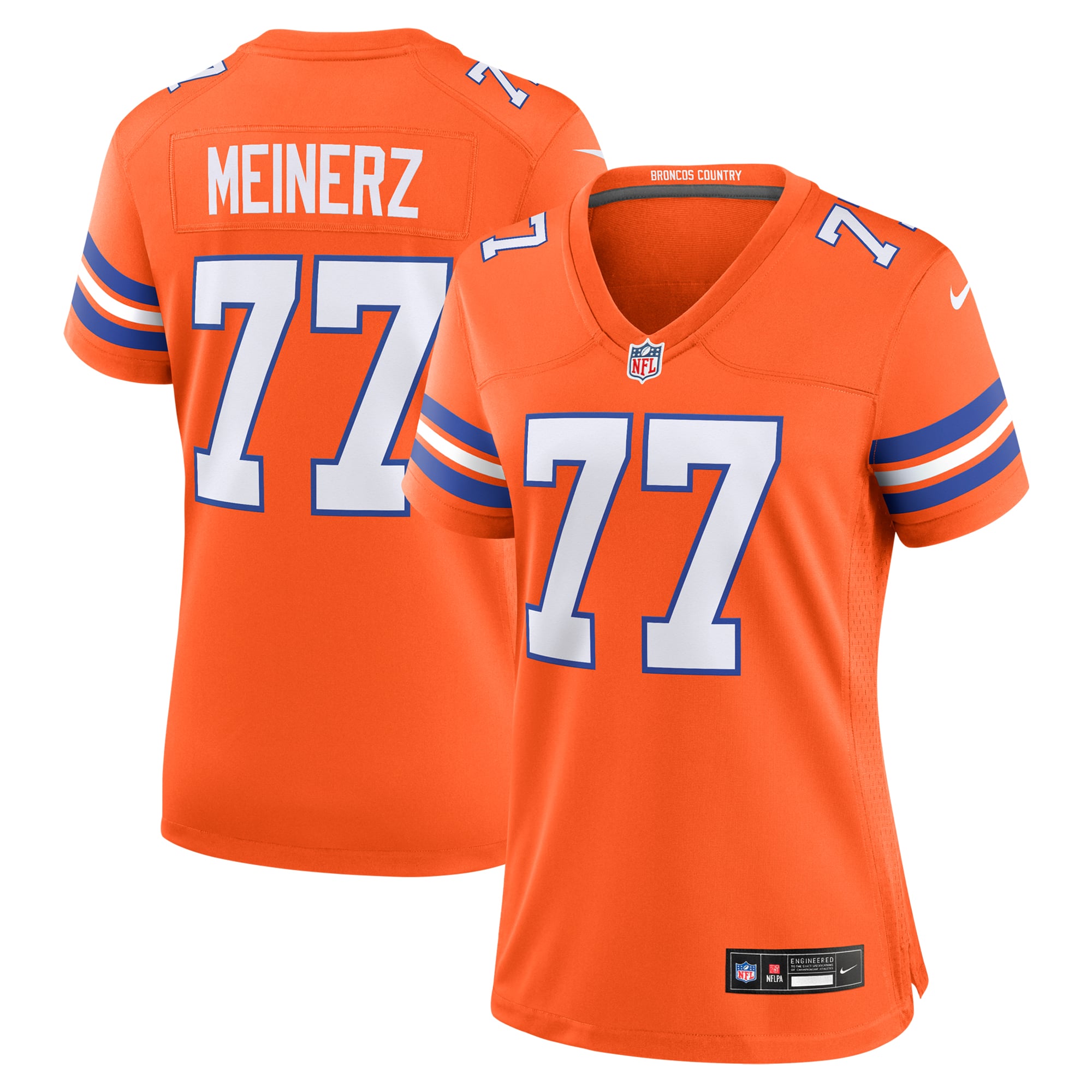 Quinn Meinerz Denver Broncos Game Jersey Orange NFL Football Fan Wear Quinn Meinerz