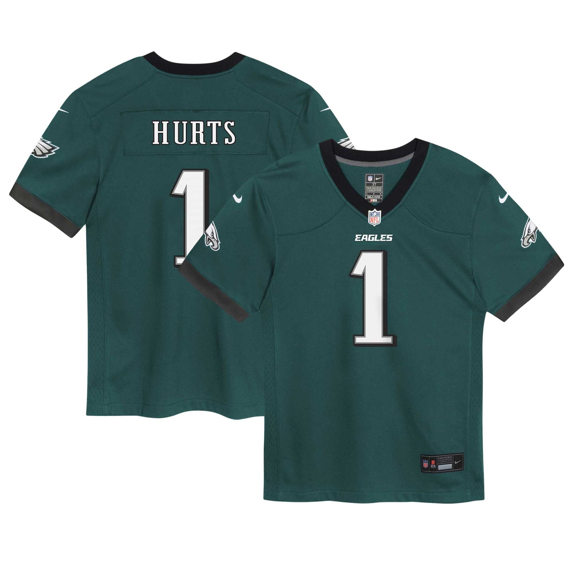 Jalen Hurts Philadelphia Eagles Game Jersey Midnight NFL Football Fan Wear