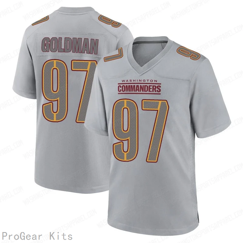 Eddie Goldman Atmosphere Washington Commanders Game Jersey No.97 Gray NFL Football Fan Wear