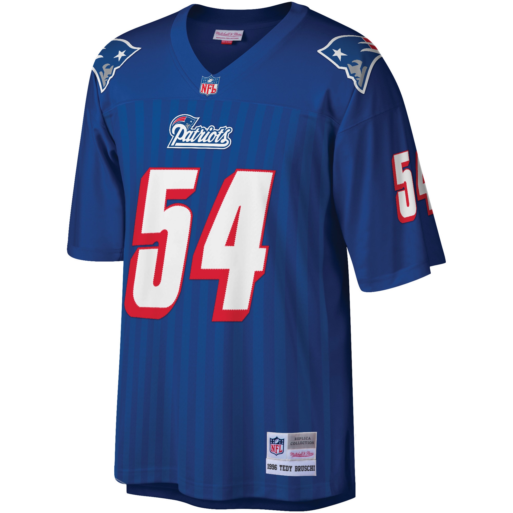 Tedy Bruschi New England Patriots Replica Jersey Royal NFL Football Fan Wear Tedy Bruschi