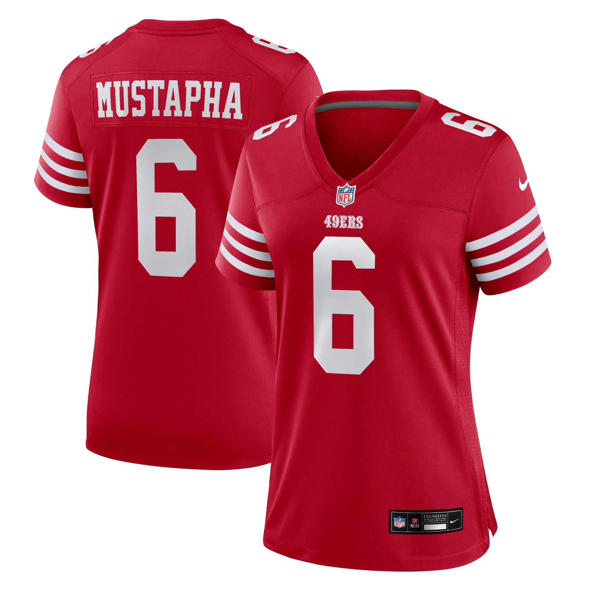 Malik Mustapha San Francisco 49ers Game Jersey Scarlet NFL Football Fan Wear Malik Mustapha