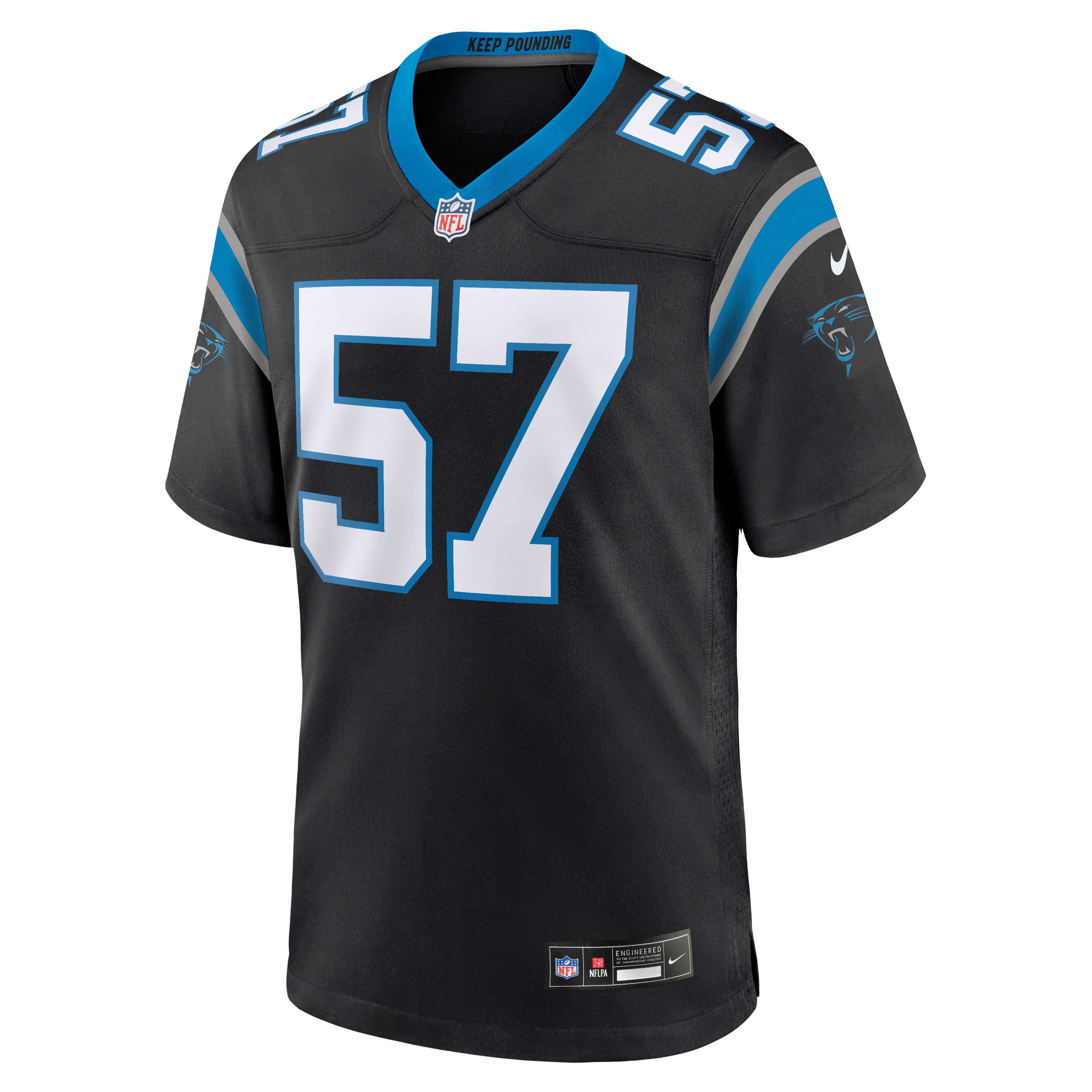 Round Pick No Carolina Panthers Game Jersey Black NFL Football Fan Wear