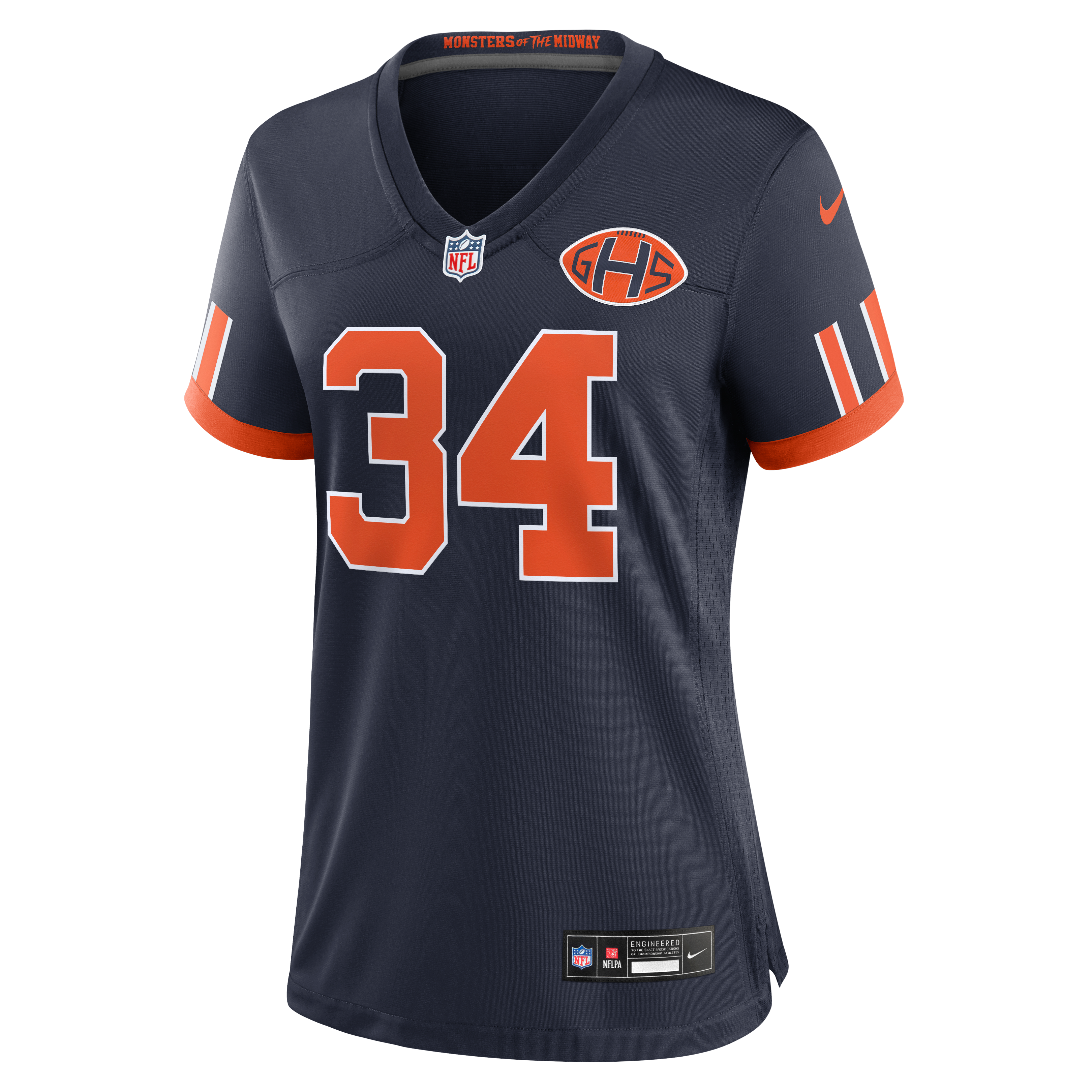 Retired Walter Payton Chicago Bears Player Jersey Navy NFL Football Fan Wear Retired Walter Payton