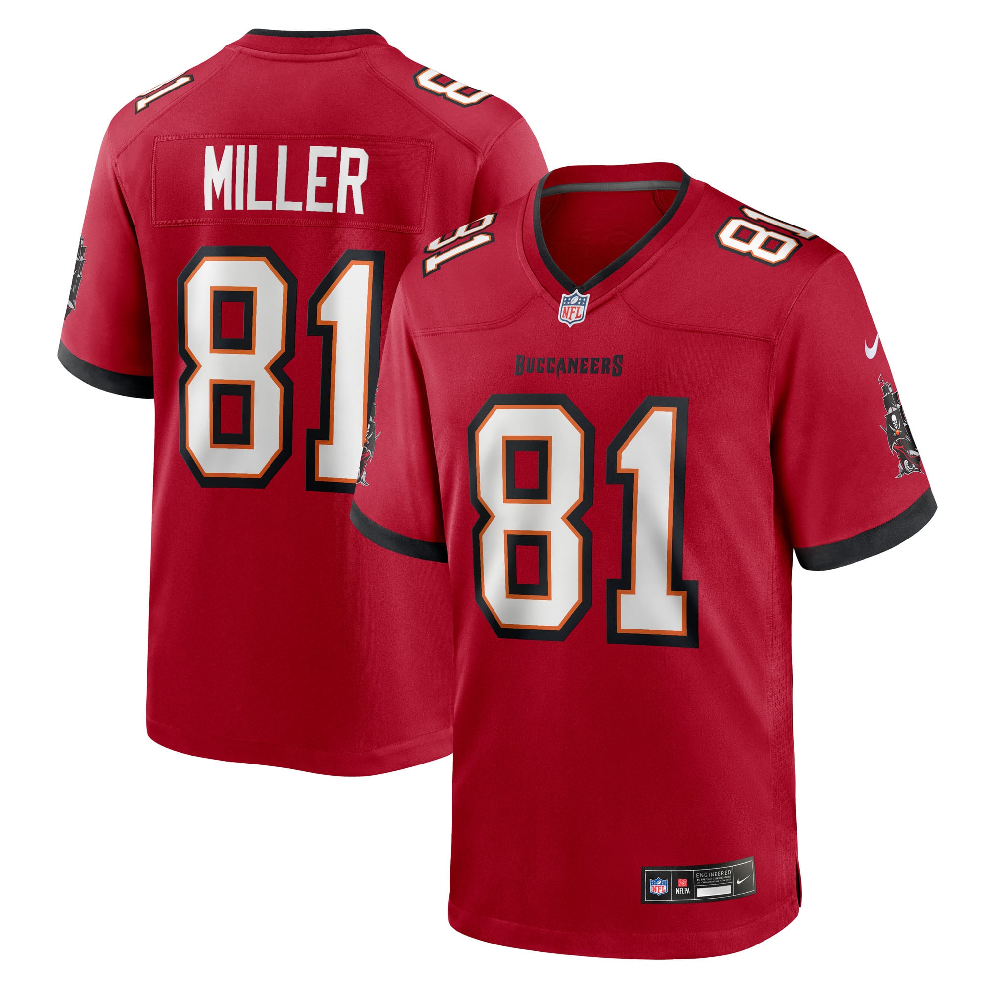 Ryan Miller Tampa Bay Buccaneers Game Jersey Red NFL Football Fan Wear
