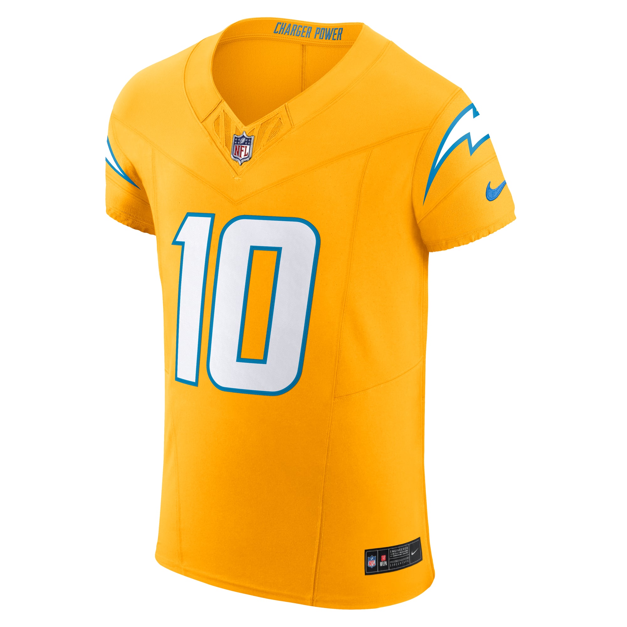 Justin Herbert Los Angeles Chargers Alternate Jersey Gold NFL Football Fan Wear Justin Herbert