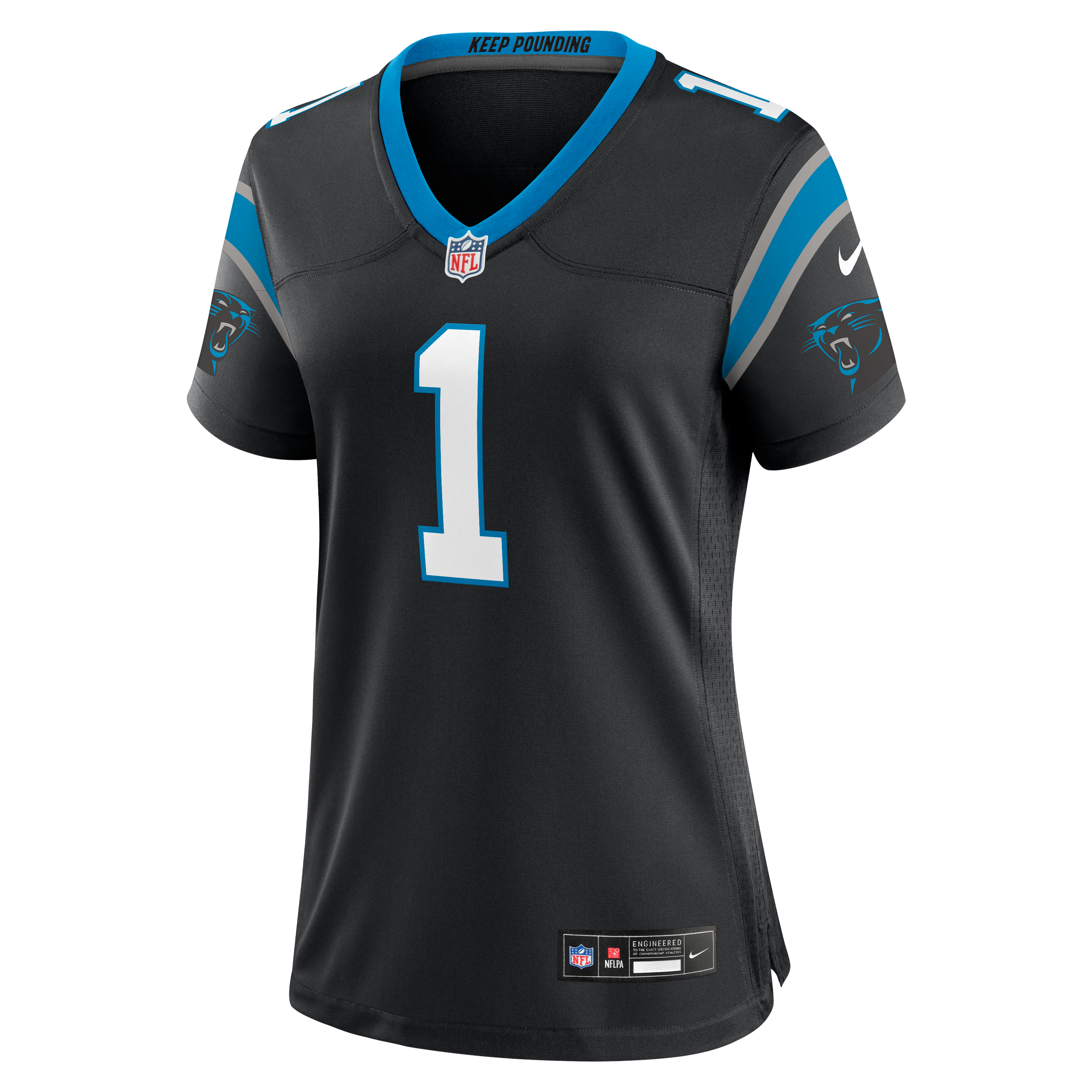 Cam Newton Retired Carolina Panthers Game Jersey Black NFL Football Fan Wear Cam Newton Retired