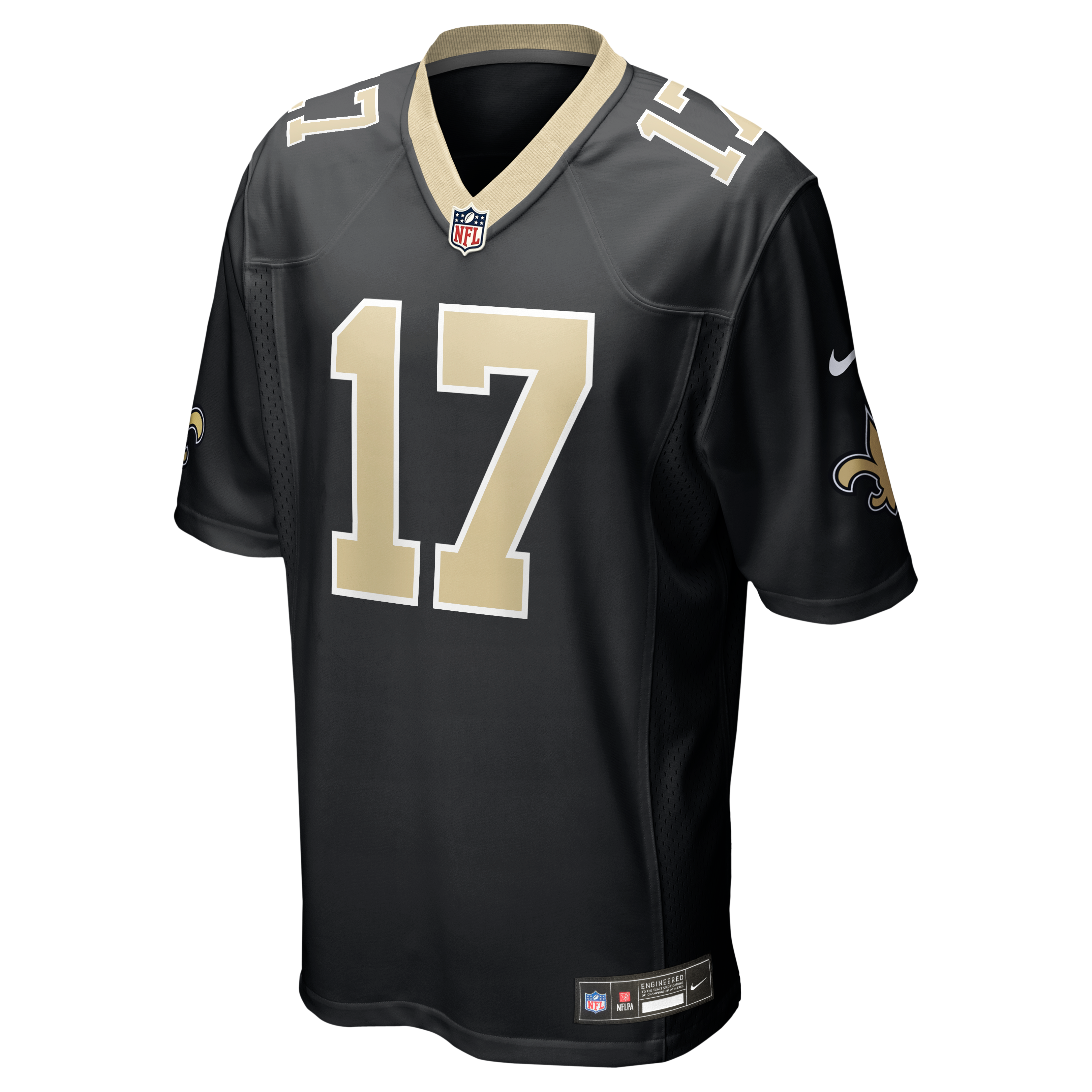 Trey Palmer New Orleans Saints Game Jersey Black NFL Football Fan Wear