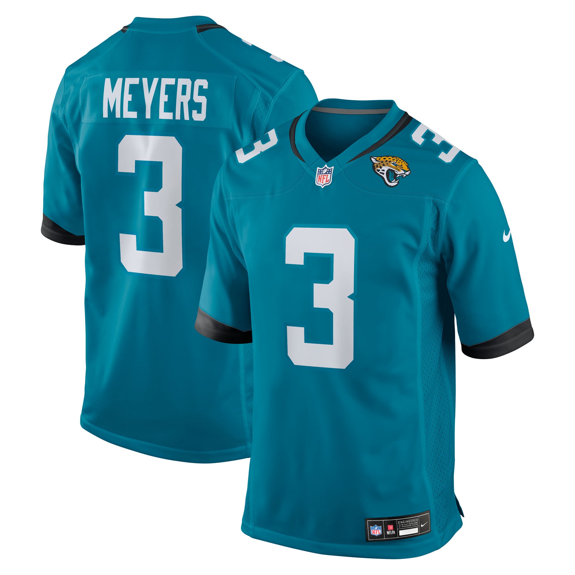 Jakobi Meyers Jacksonville Jaguars Game Jersey Teal NFL Football Fan Wear