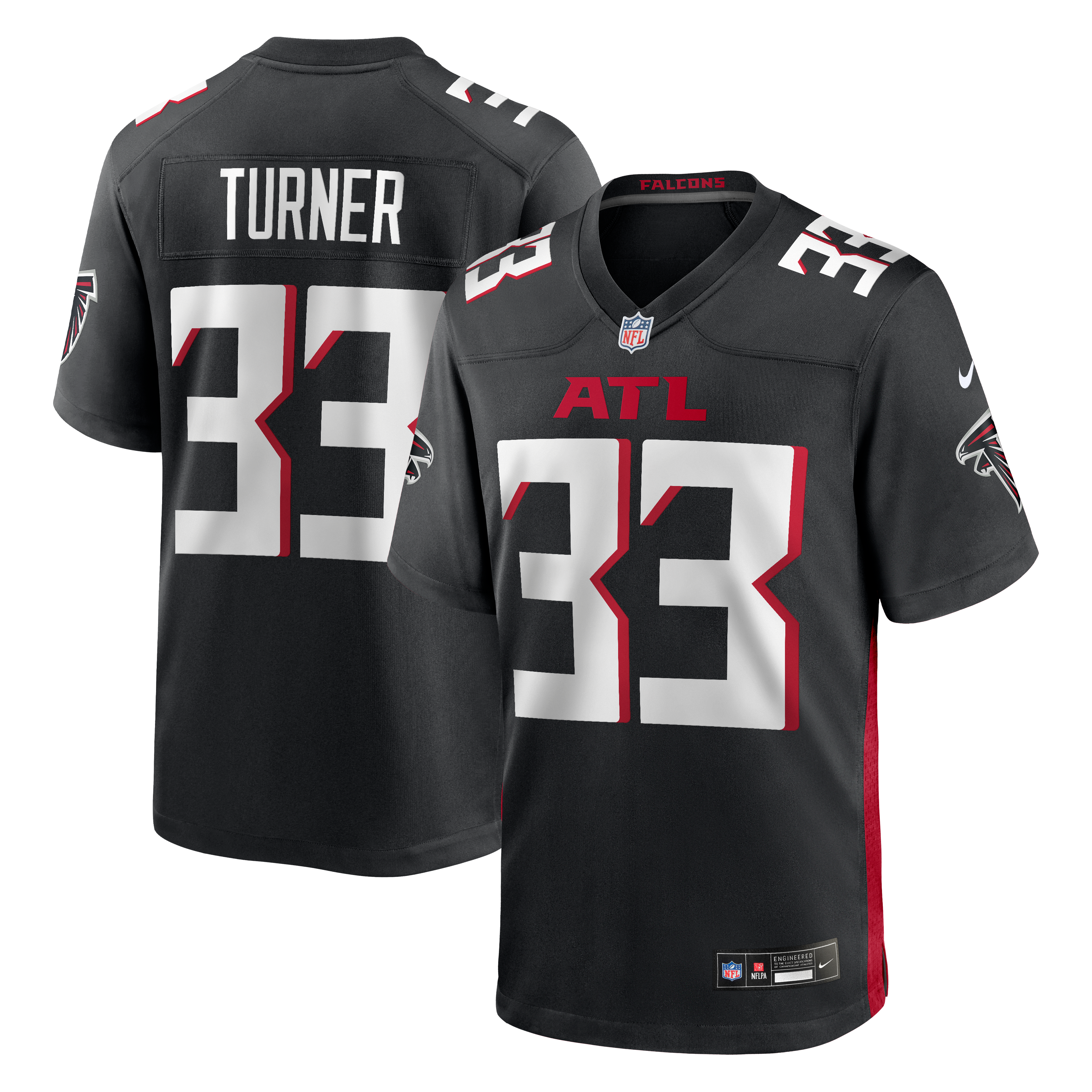 Michael Turner Retired Atlanta Falcons Player Jersey Black NFL Football Fan Wear Michael Turner Retired