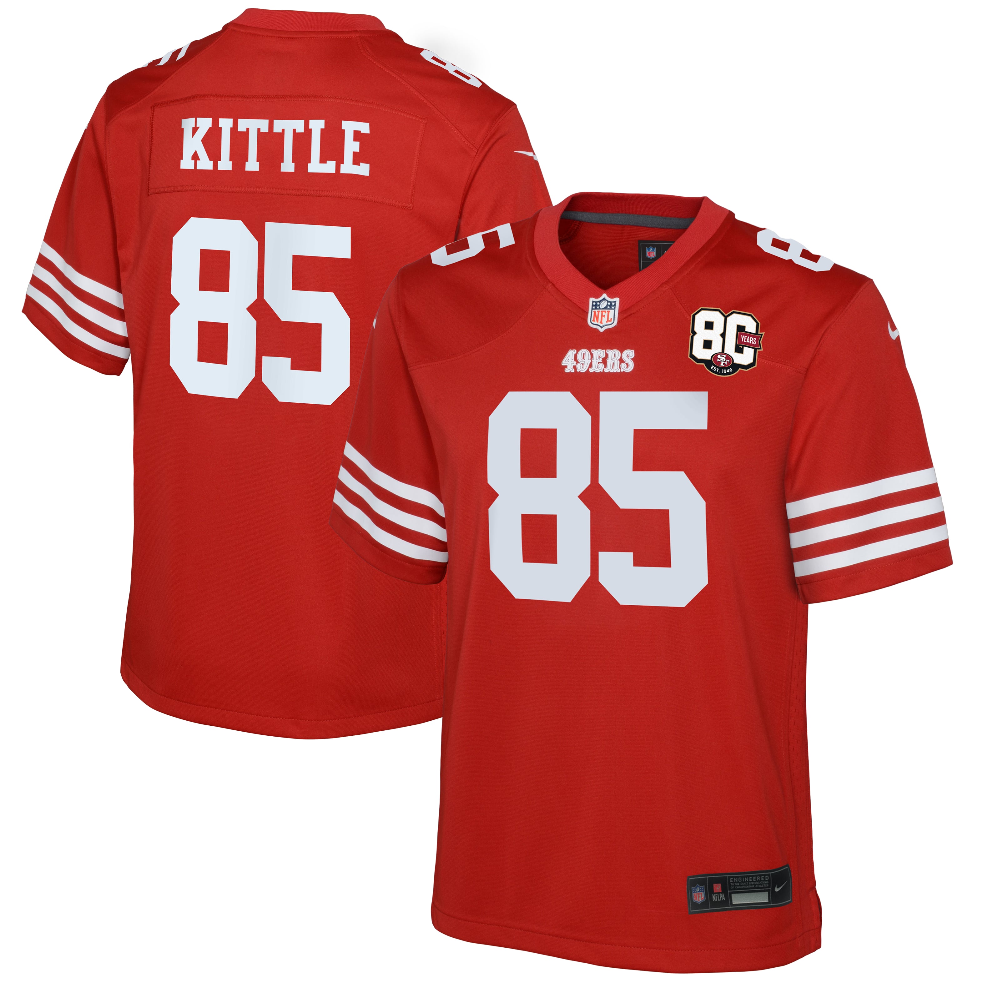 George Kittle San Francisco 49ers Game Jersey Scarlet NFL Football Fan Wear