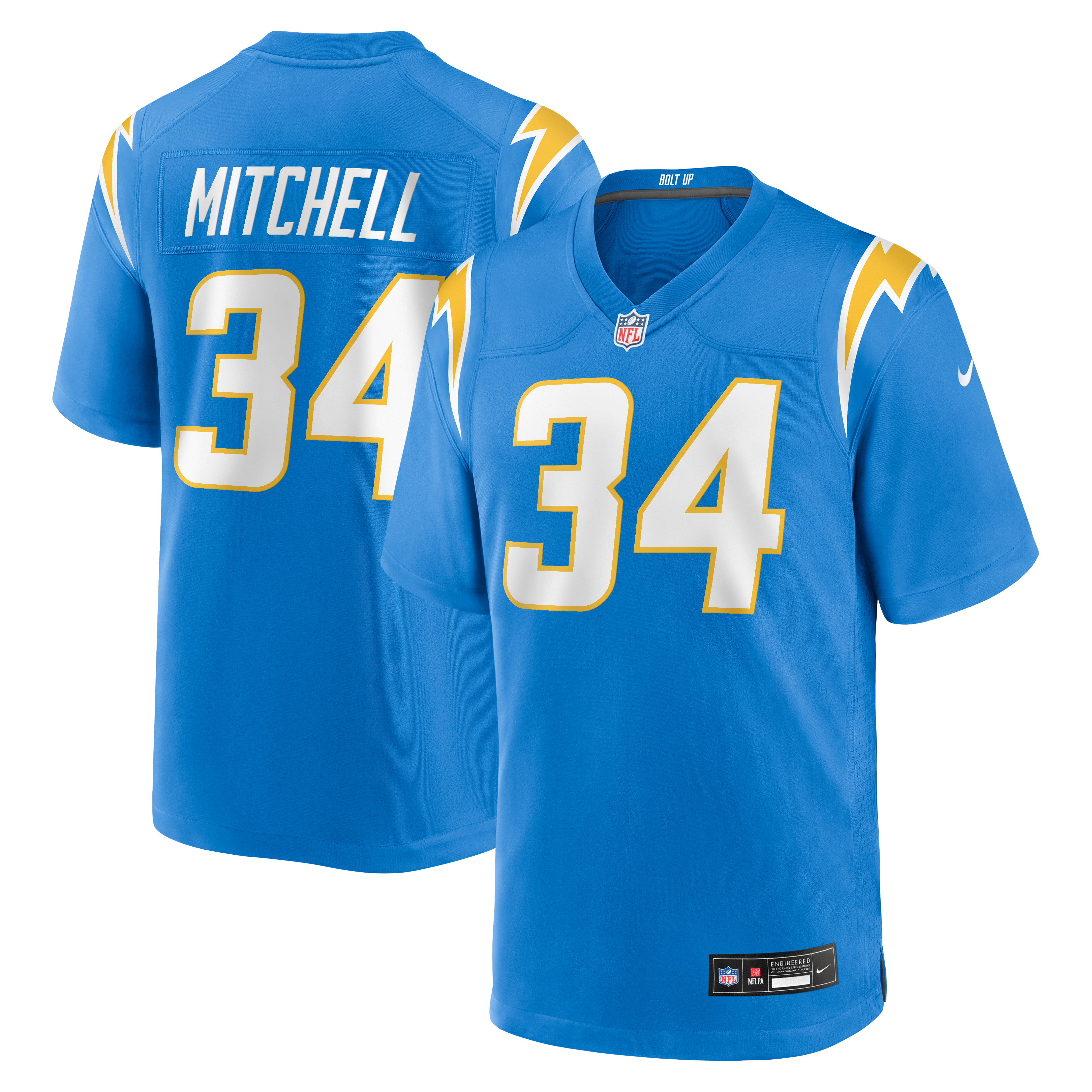 Keaton Mitchell Los Angeles Chargers Game Jersey Powder Blue NFL Football Fan Wear
