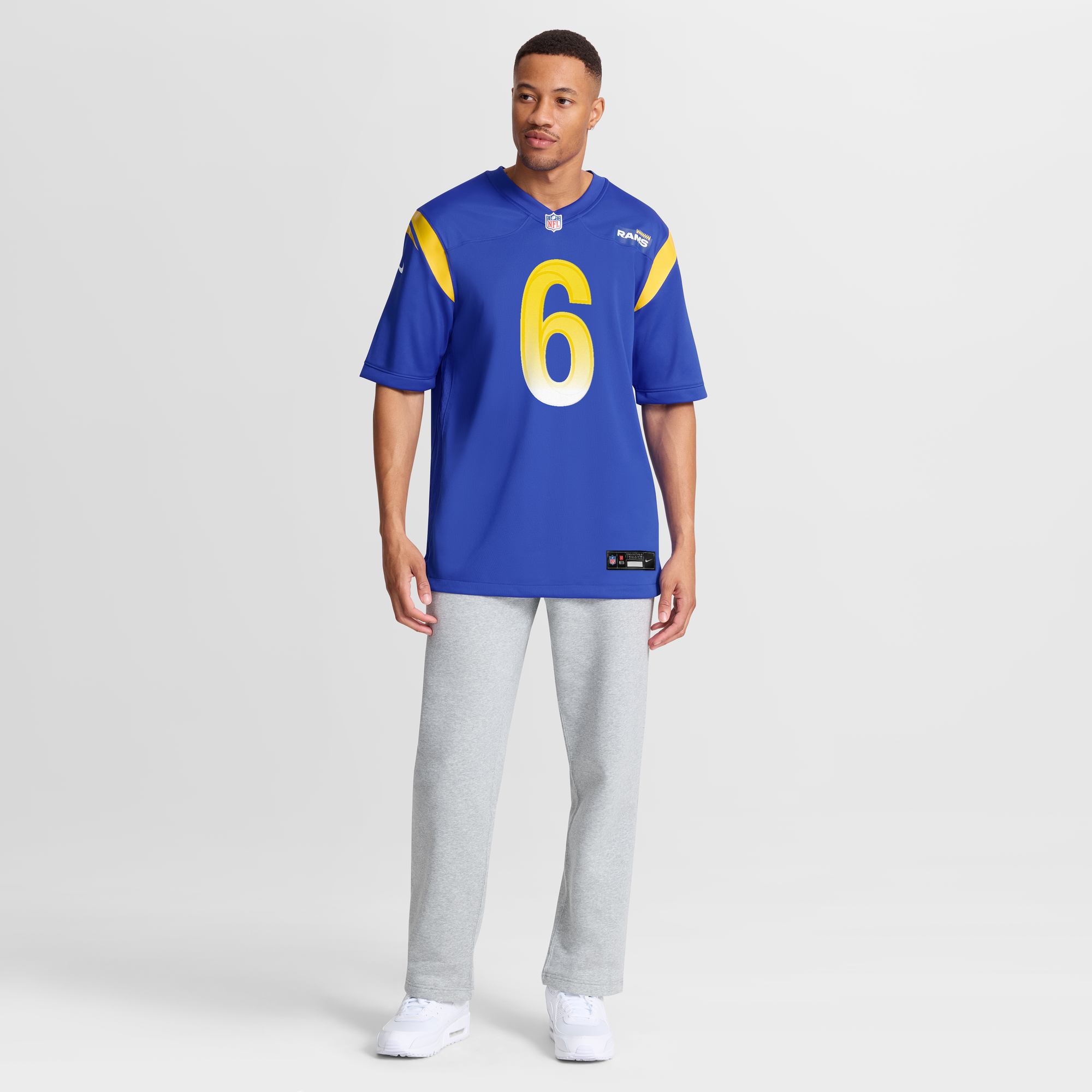 Nick Hampton Los Angeles Rams Game Jersey Royal NFL Football Fan Wear Nick Hampton