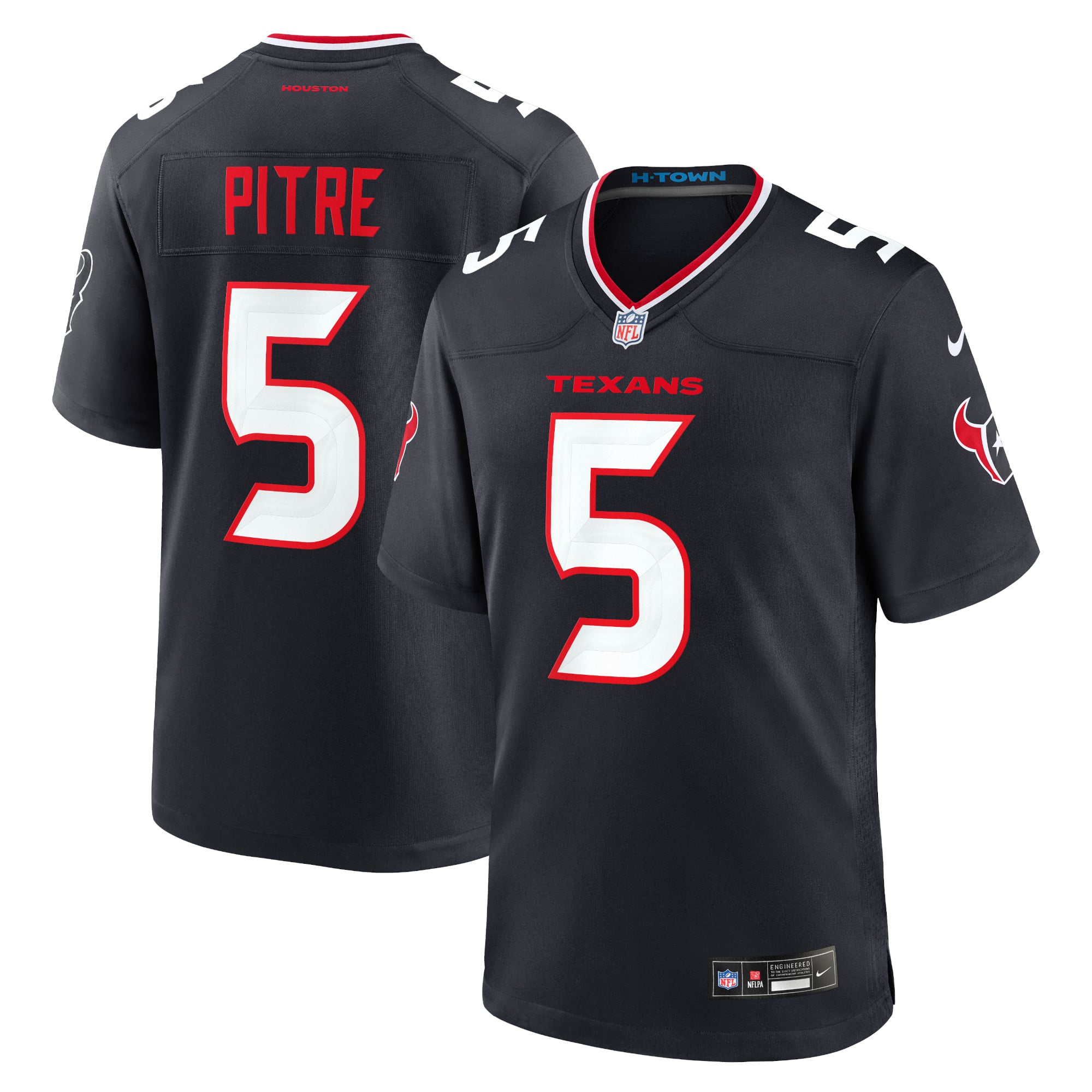 Jalen Pitre Houston Texans Game Jersey Navy NFL Football Fan Wear Jalen Pitre