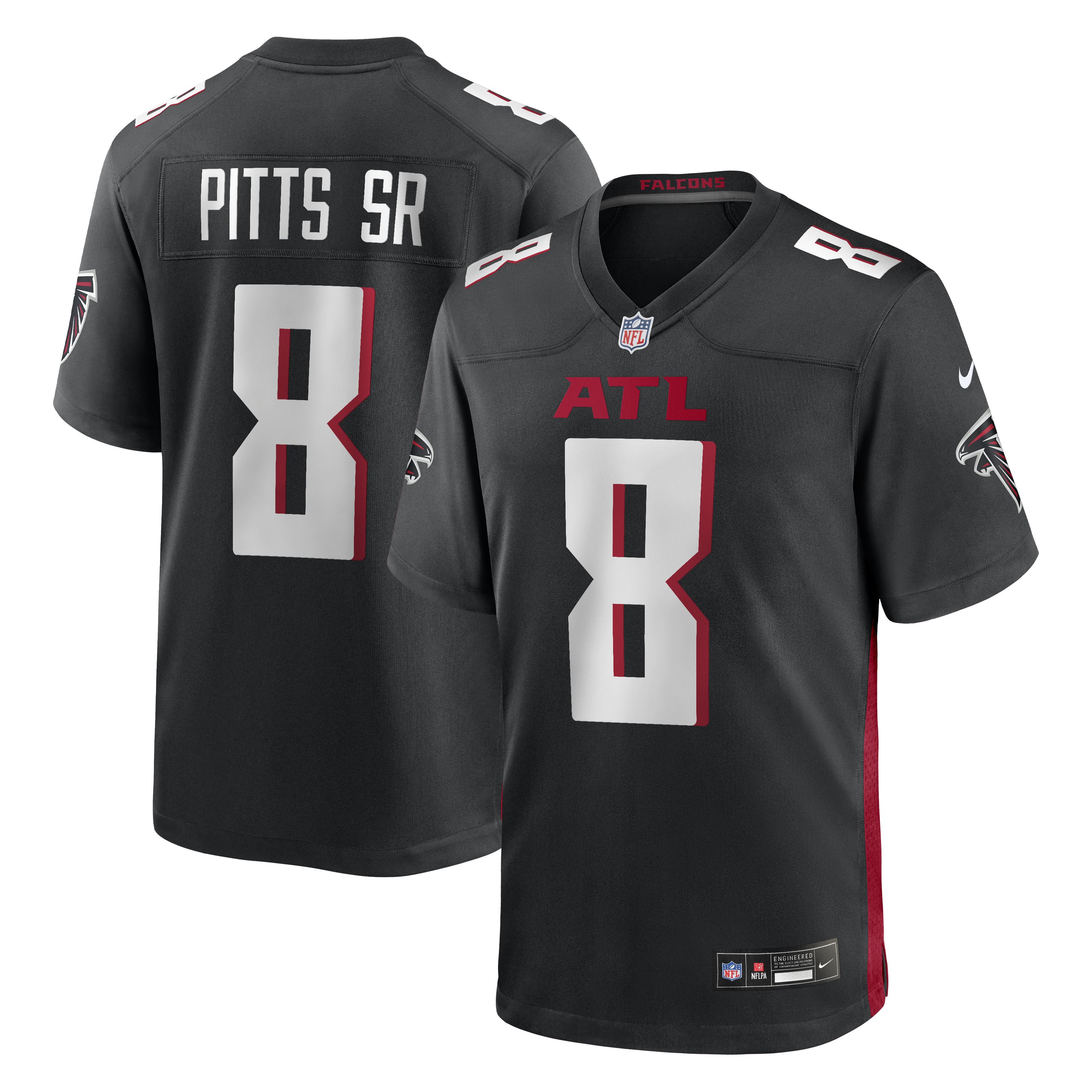 Kyle Pitts Sr Atlanta Falcons Game Jersey Black NFL Football Fan Wear