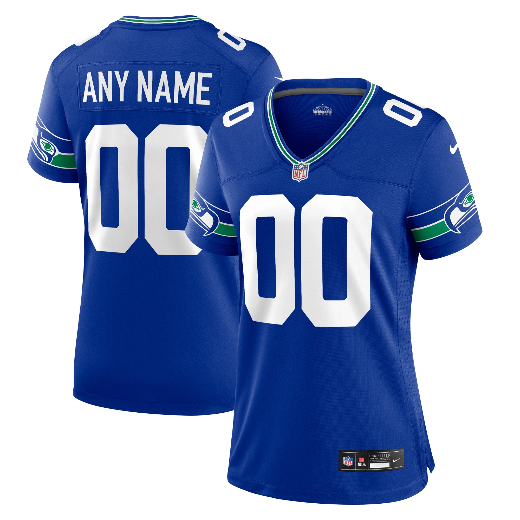 Seattle Seahawks Throwback Jersey Royal NFL Football Fan Wear Custom Number
