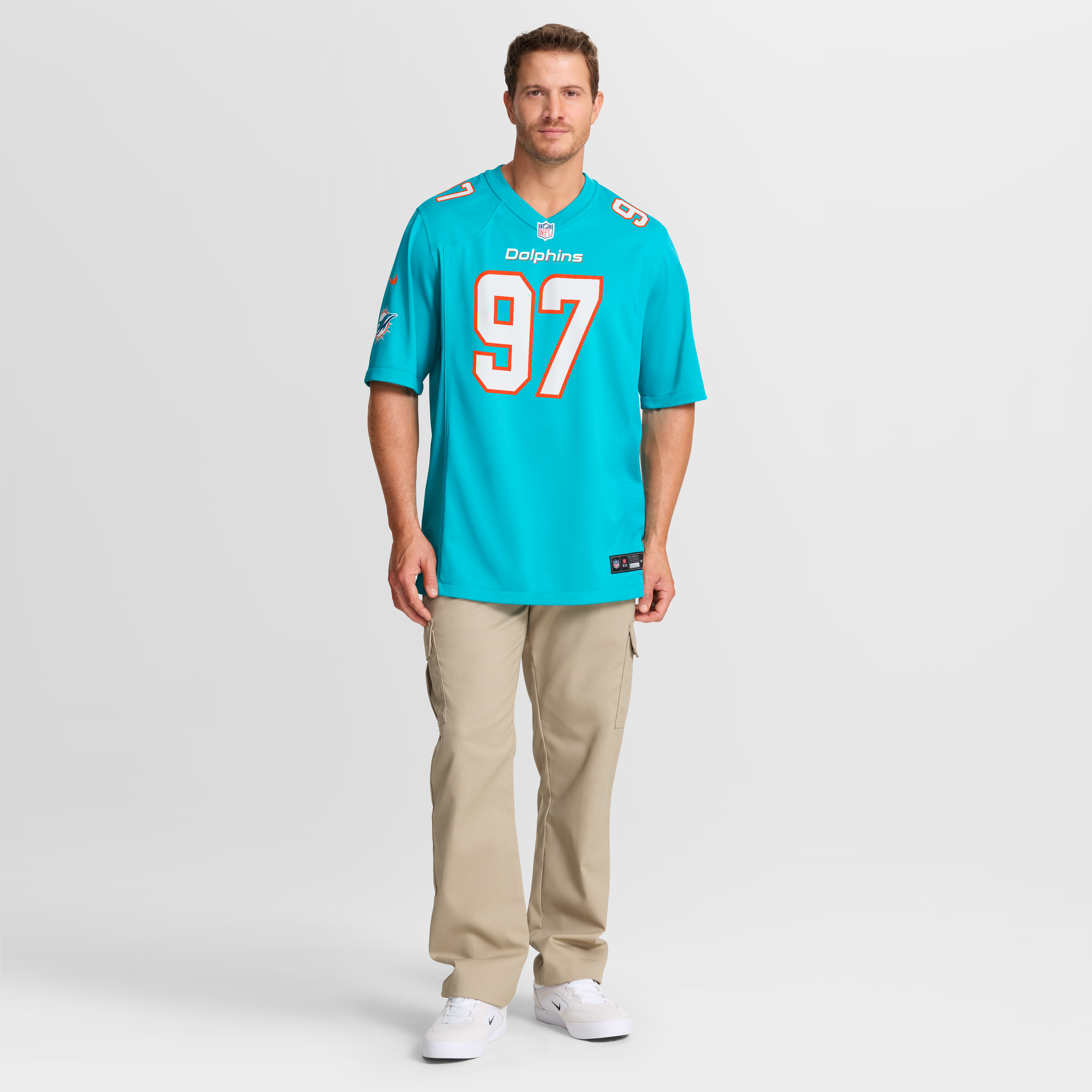 Rashard Lawrence Miami Dolphins Game Jersey Aqua NFL Football Fan Wear