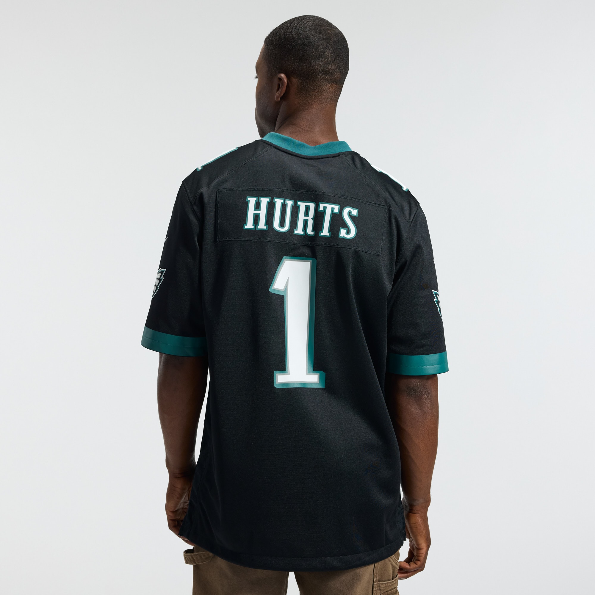 Jalen Hurts Philadelphia Eagles Game Jersey No.1 Black NFL Football Fan Wear Jalen Hurts
