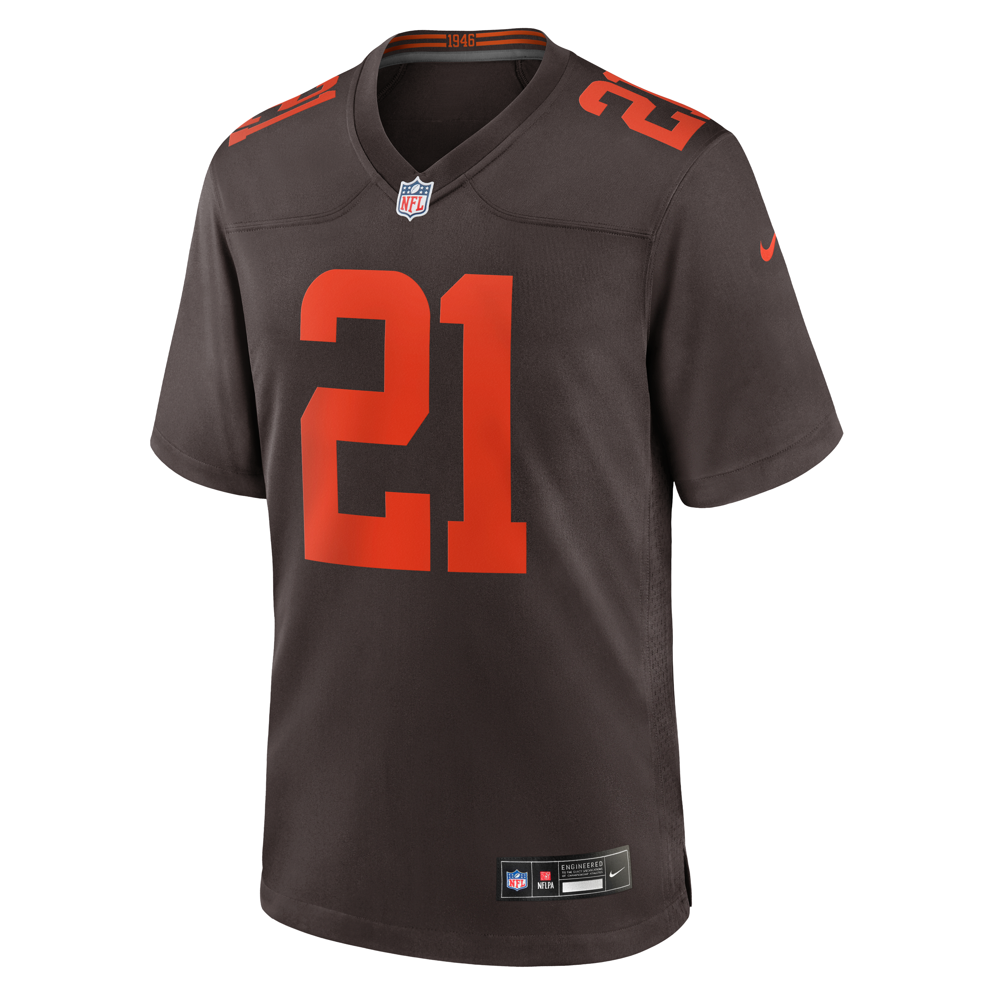Denzel Ward Alpha Cleveland Browns Game Jersey Brown NFL Football Fan Wear Denzel Ward Alpha