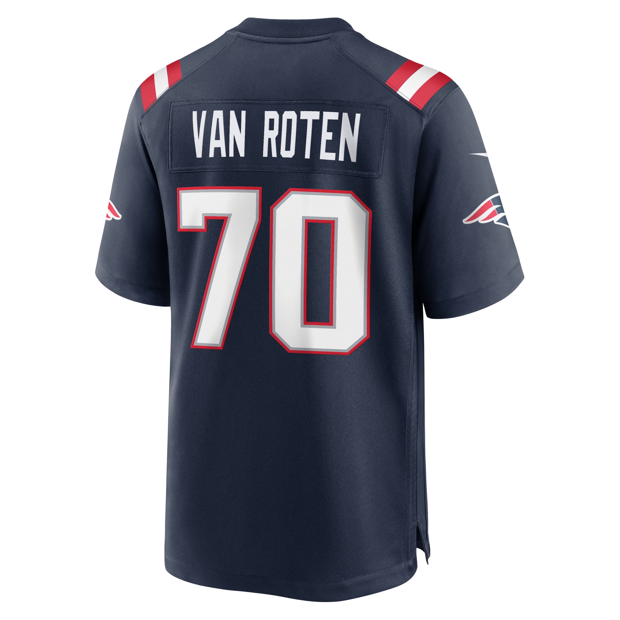 Greg Van Roten New England Patriots Game Jersey Navy NFL Football Fan Wear Greg Van Roten