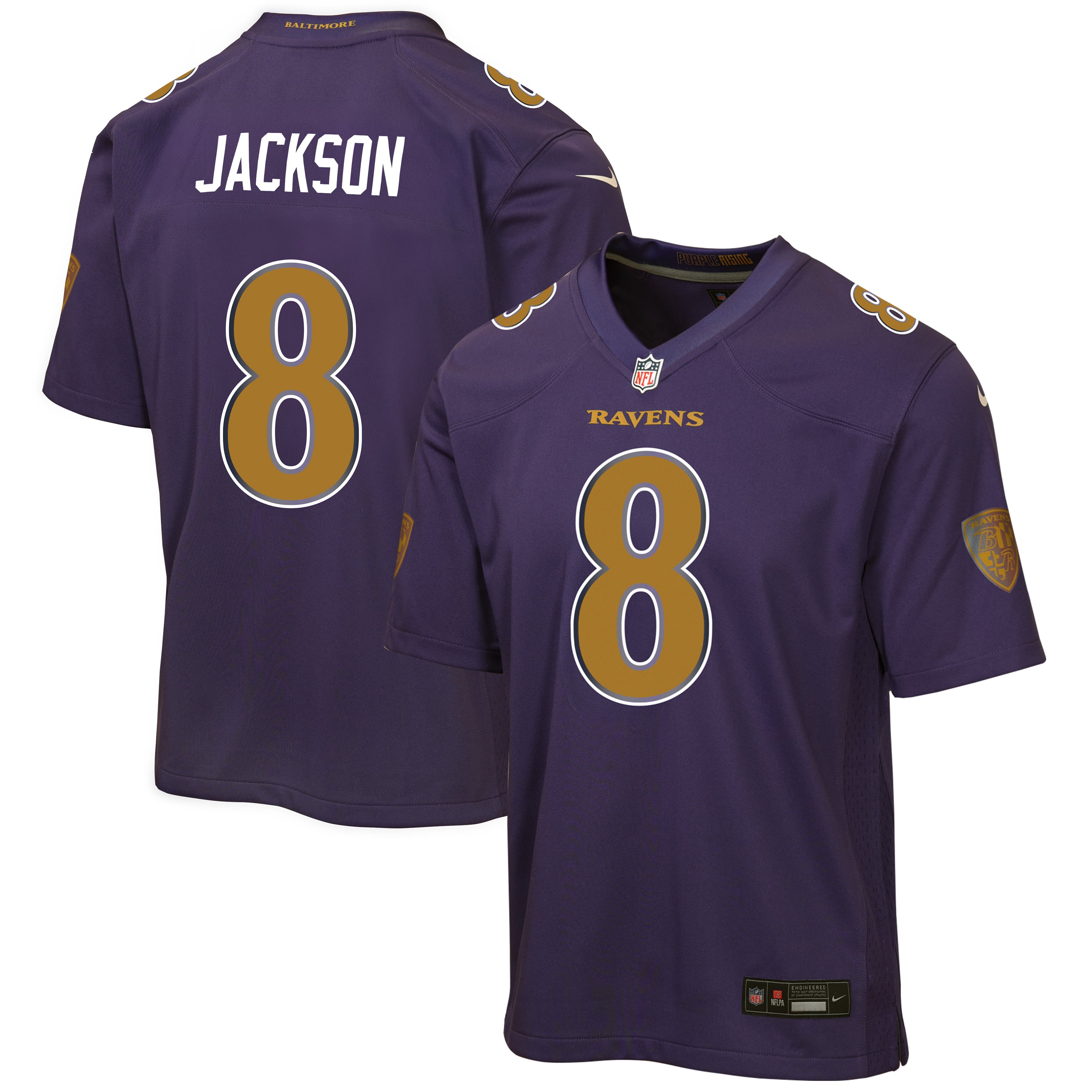 Lamar Jackson Baltimore Ravens Game Jersey Purple NFL Football Fan Wear