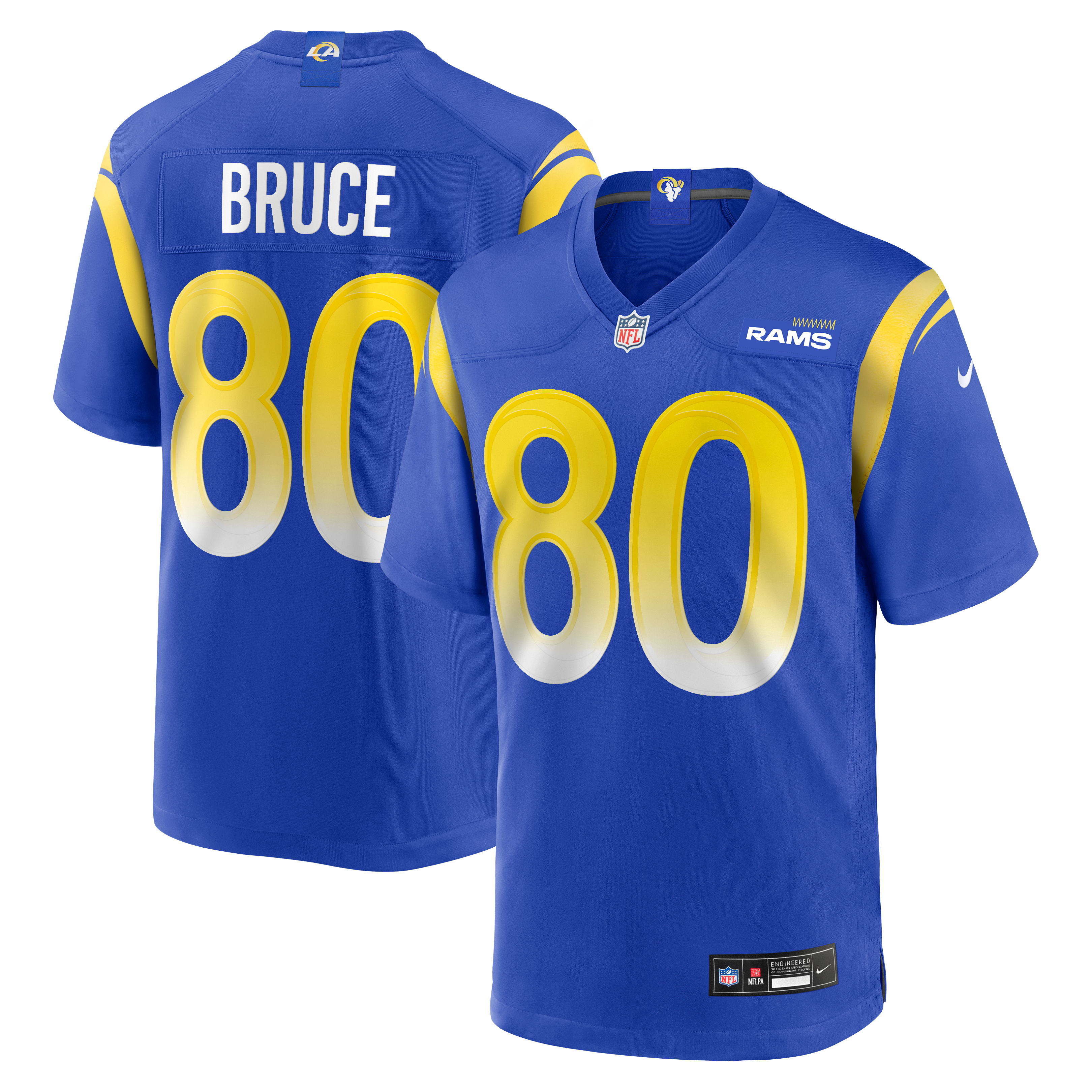 Isaac Bruce Retired Los Angeles Rams Player Jersey Royal NFL Football Fan Wear Isaac Bruce Retired