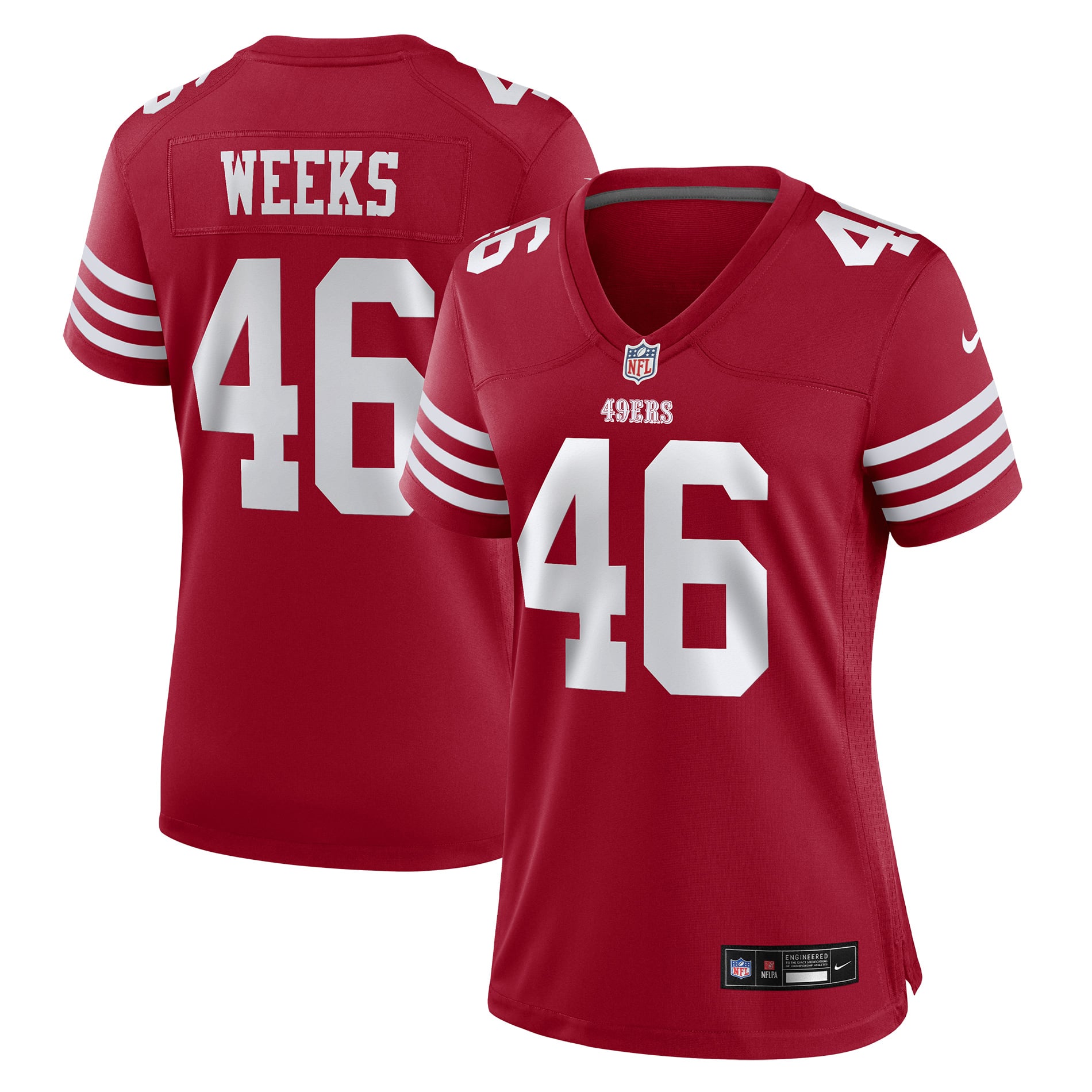 Jon Weeks San Francisco 49ers Game Jersey Scarlet NFL Football Fan Wear