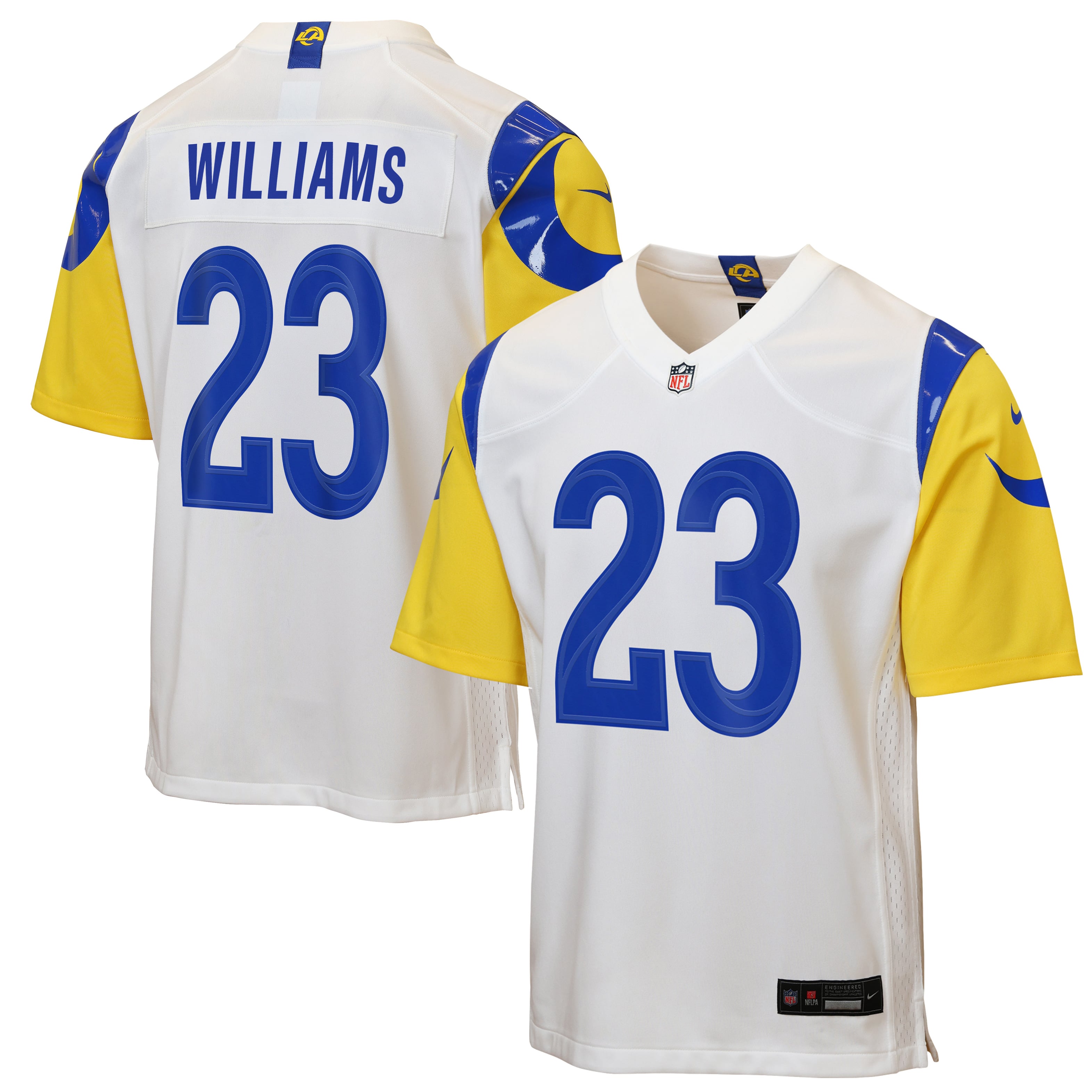 Kyren Williams Los Angeles Rams Game Jersey White NFL Football Fan Wear Kyren Williams