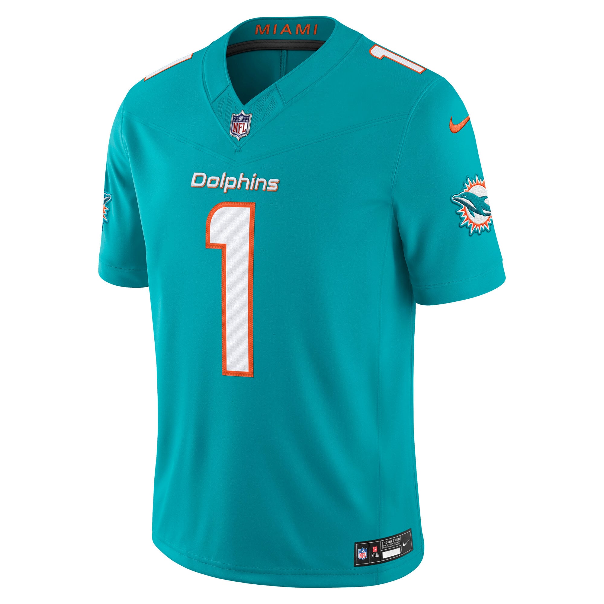 Tua Tagovailoa Miami Dolphins Limited Jersey Aqua NFL Football Fan Wear Tua Tagovailoa