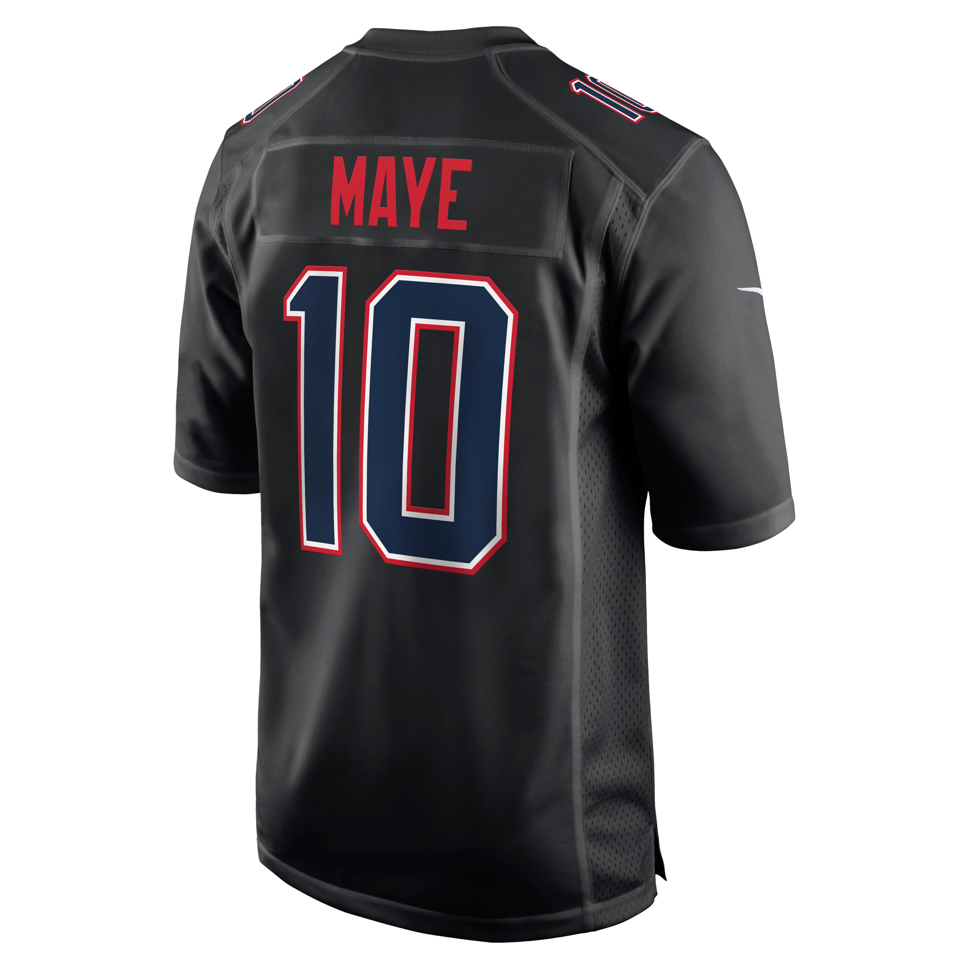 Drake Maye Carbon New England Patriots Game Jersey Black NFL Football Fan Wear
