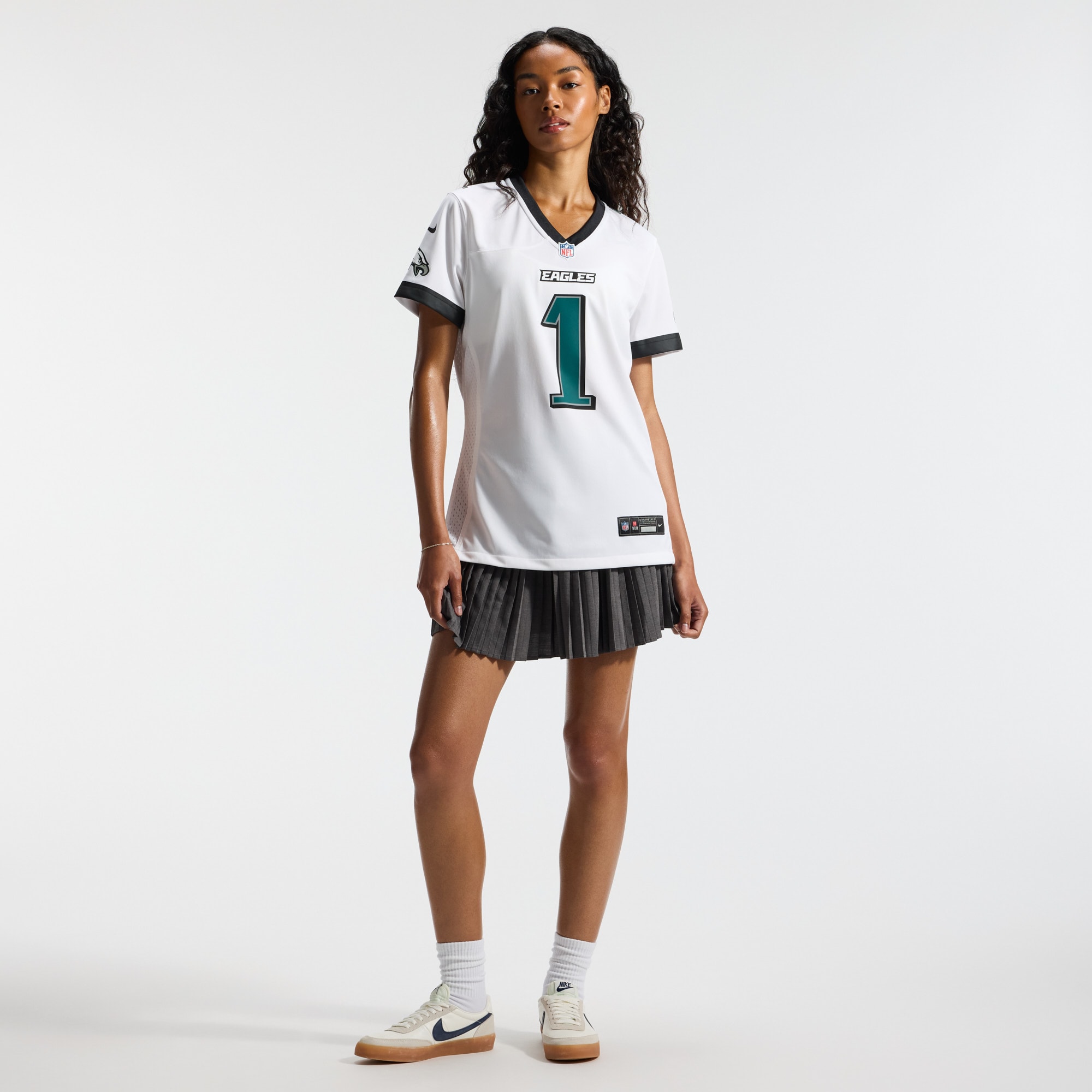 Jalen Hurts Philadelphia Eagles Game Jersey No.1 White NFL Football Fan Wear Jalen Hurts