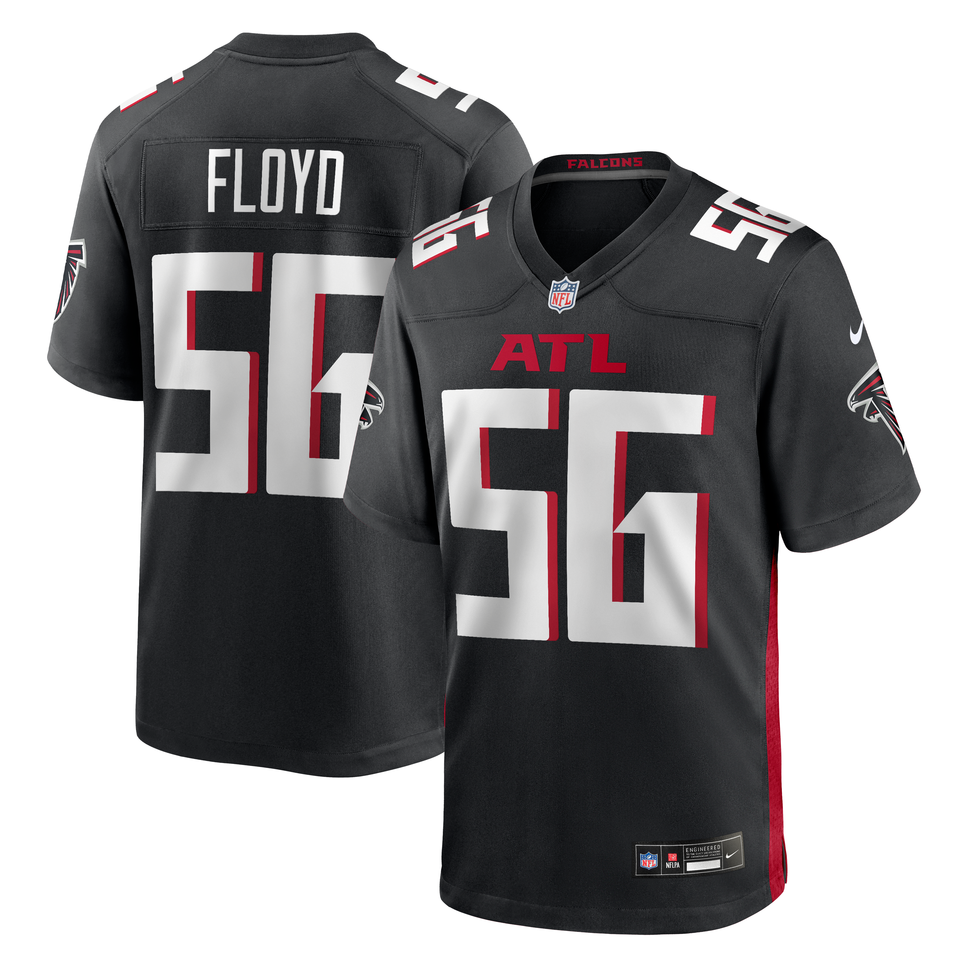 Leonard Floyd Atlanta Falcons Game Jersey Black NFL Football Fan Wear Leonard Floyd