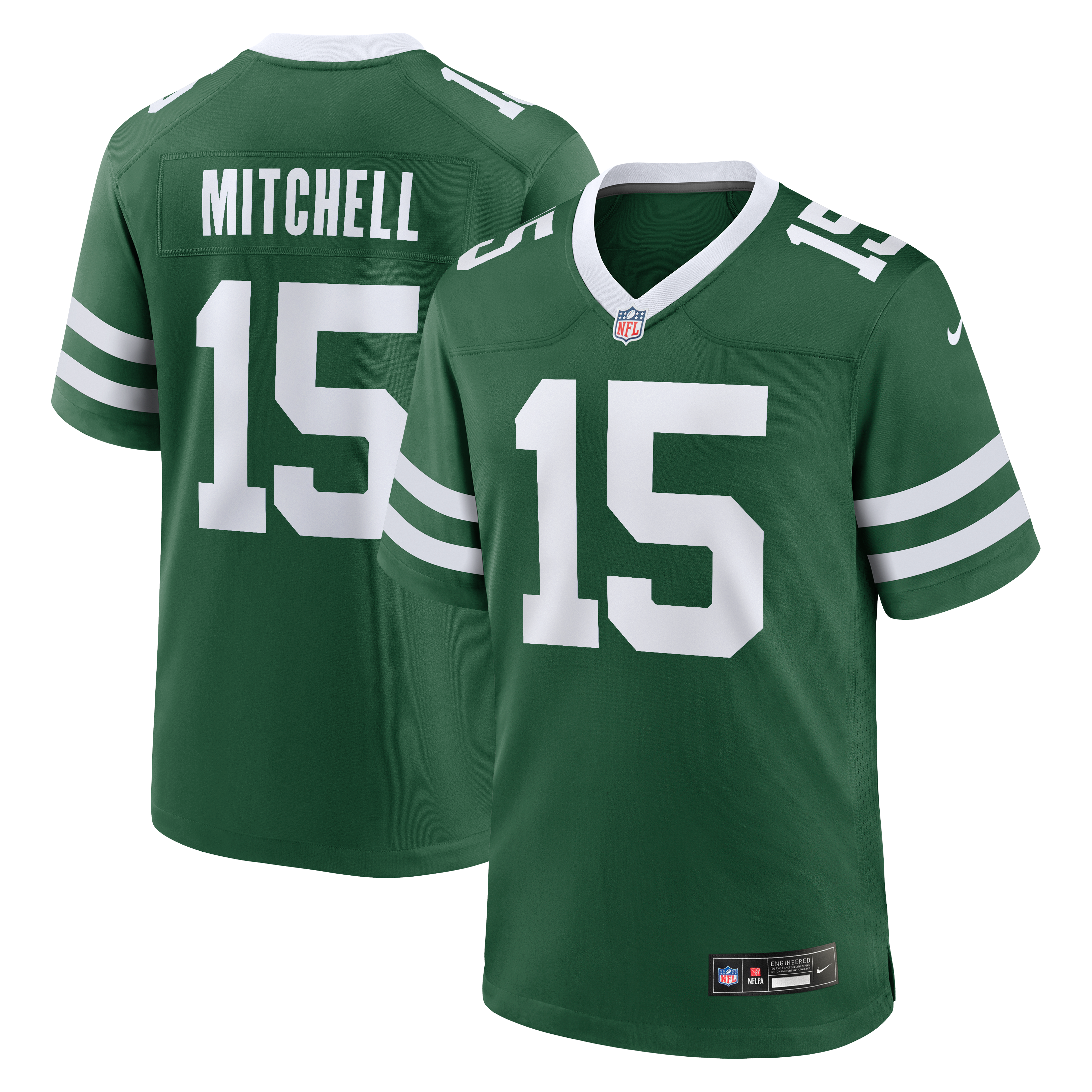 Adonai Mitchell New York Jets Game Jersey Green NFL Football Fan Wear