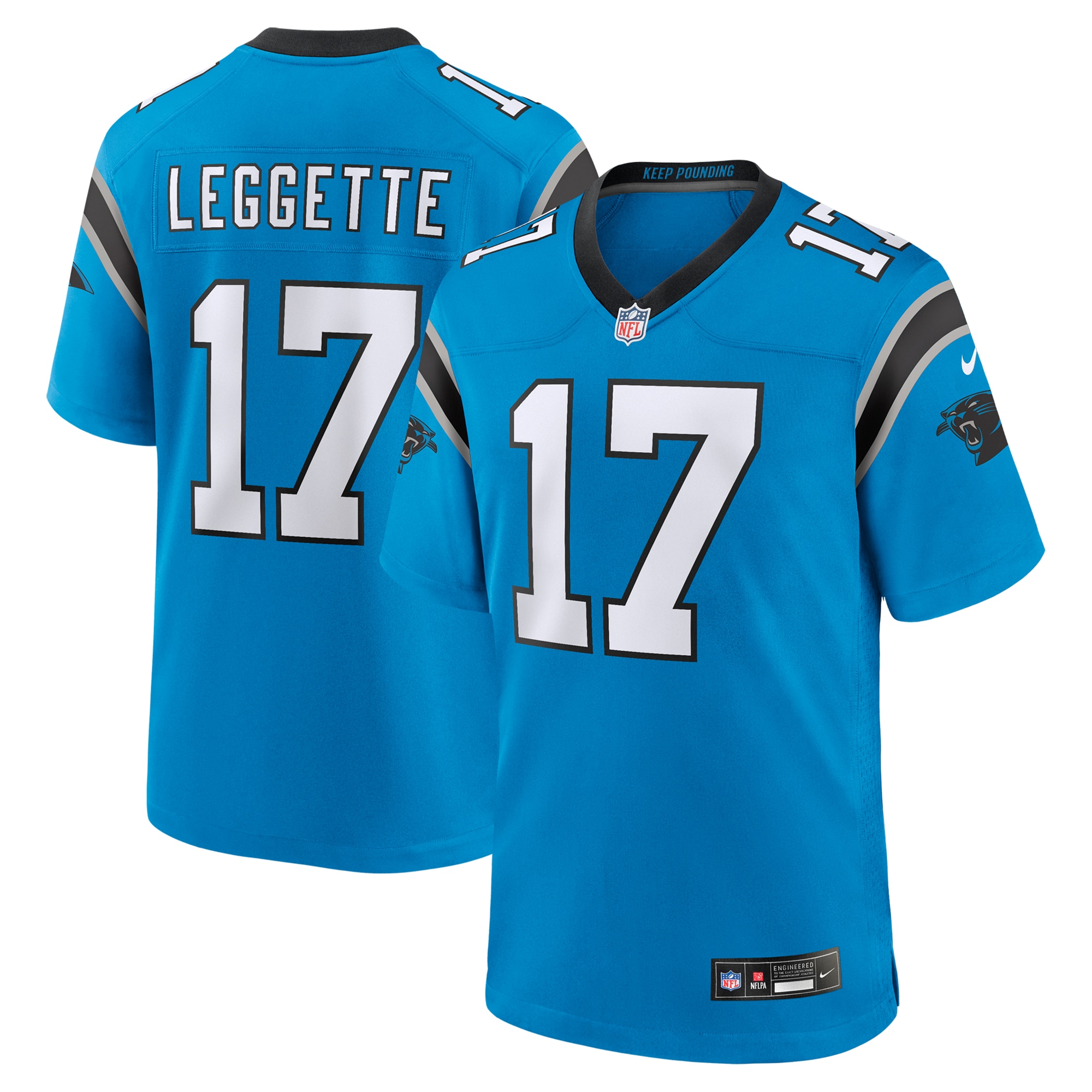 Xavier Legette Carolina Panthers Game Jersey Blue NFL Football Fan Wear