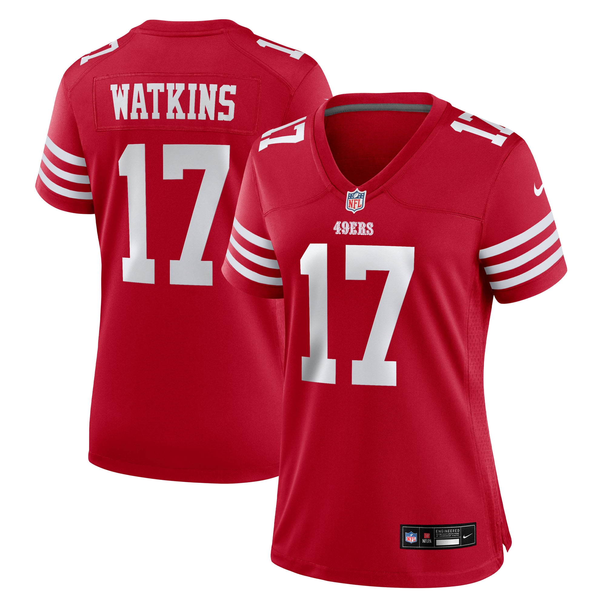 Jordan Watkins San Francisco 49ers Game Jersey Scarlet NFL Football Fan Wear