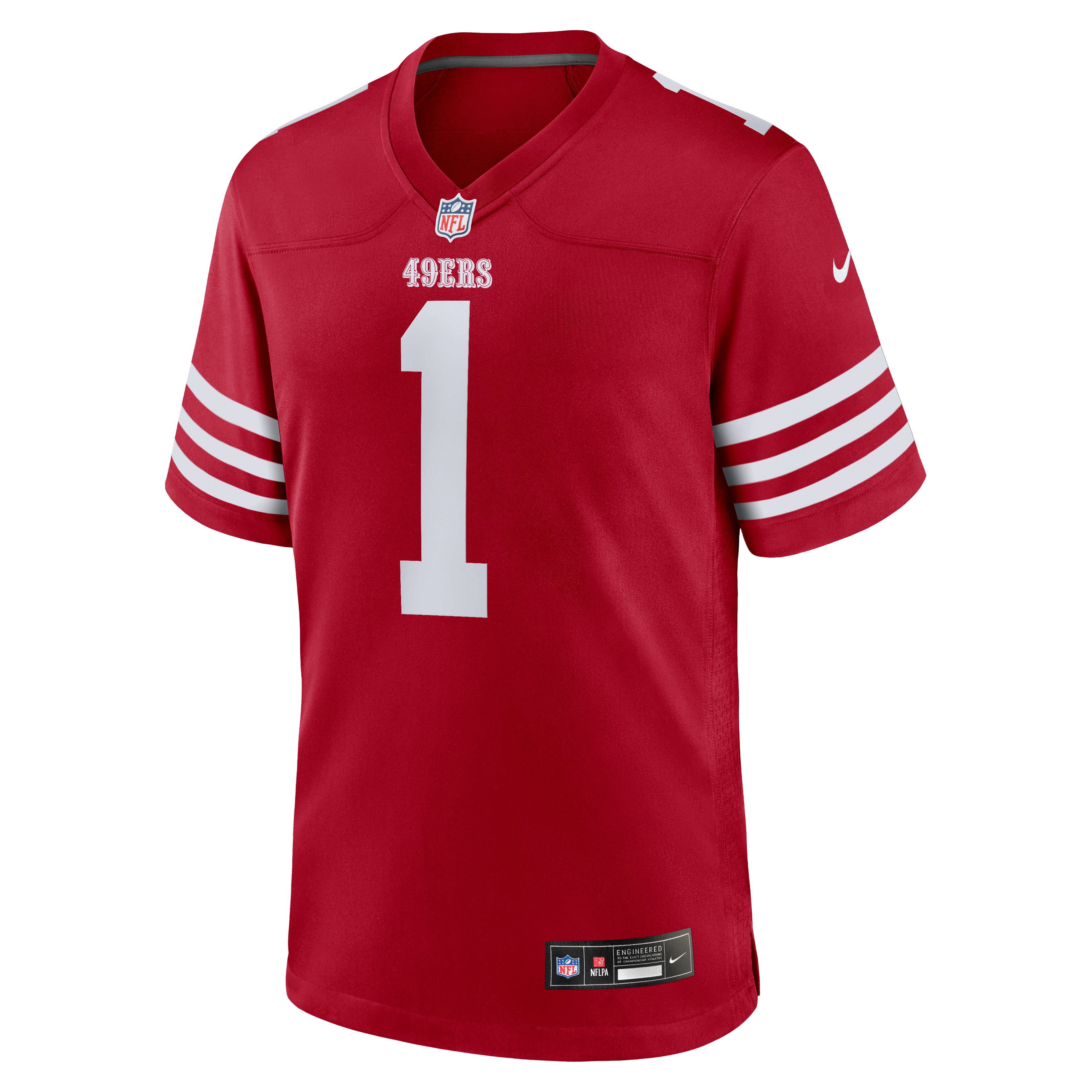 San Francisco 49ers Game Jersey No.1 Scarlet NFL Football Fan Wear No.1