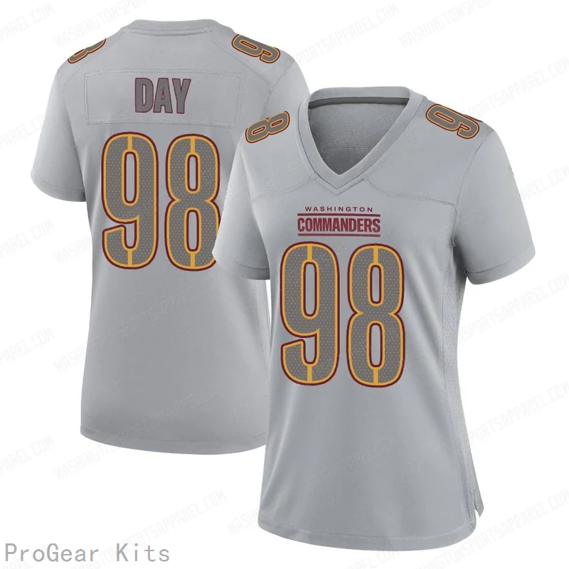 Sheldon Day Atmosphere Washington Commanders Game Jersey No.98 Gray NFL Football Fan Wear Sheldon Day Atmosphere