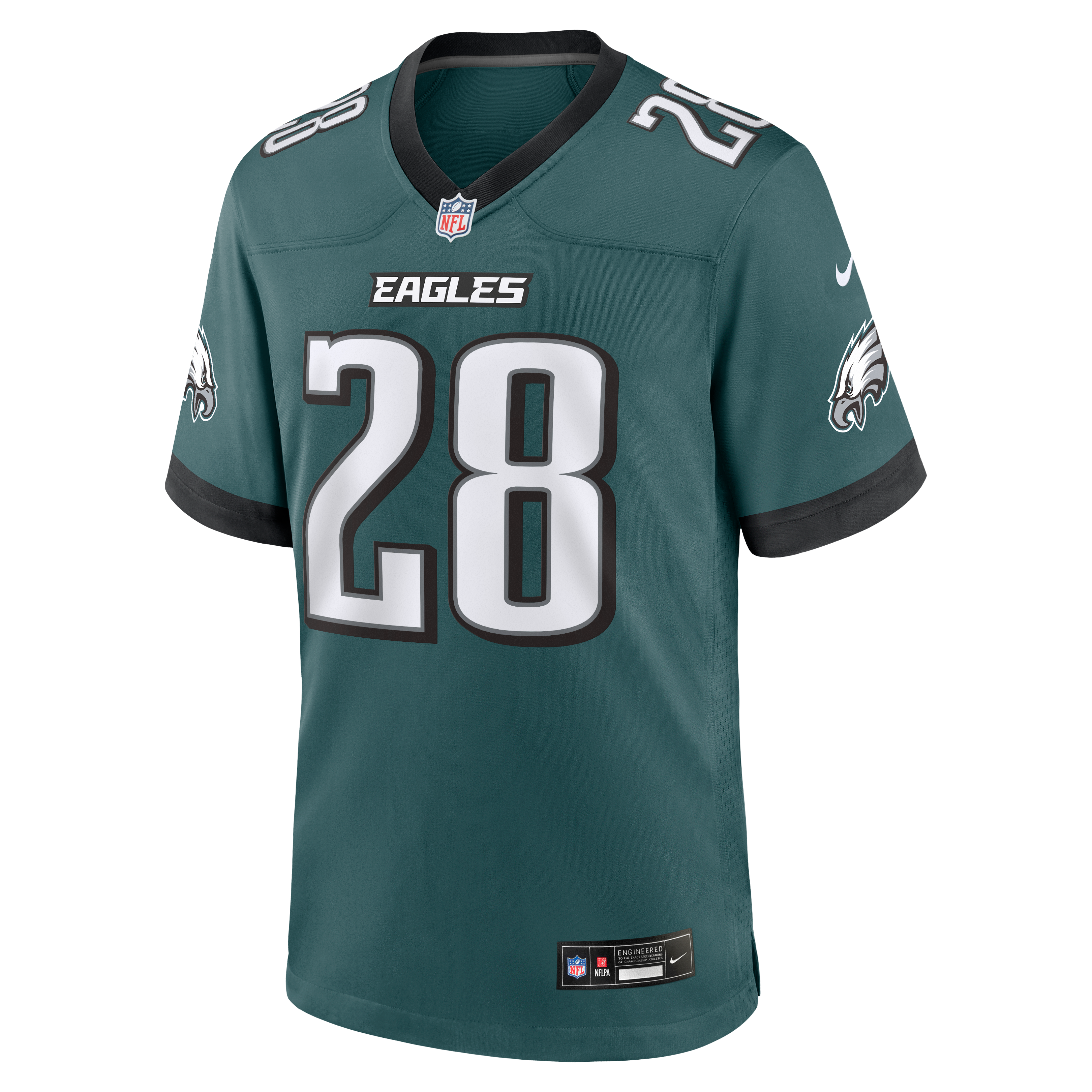 Will Shipley Philadelphia Eagles Game Jersey Midnight NFL Football Fan Wear