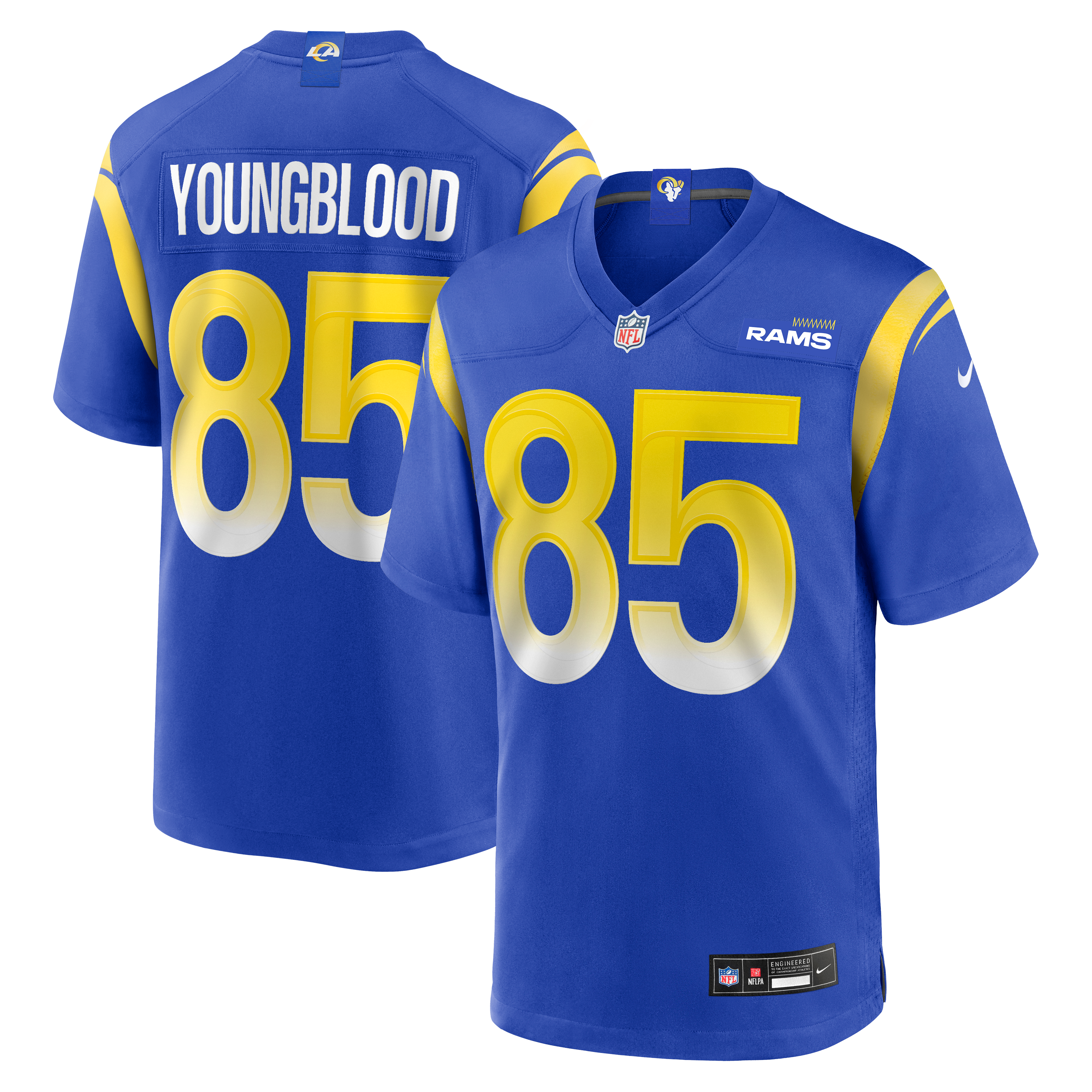 Jack Youngblood Retired Los Angeles Rams Player Jersey Royal NFL Football Fan Wear Jack Youngblood Retired