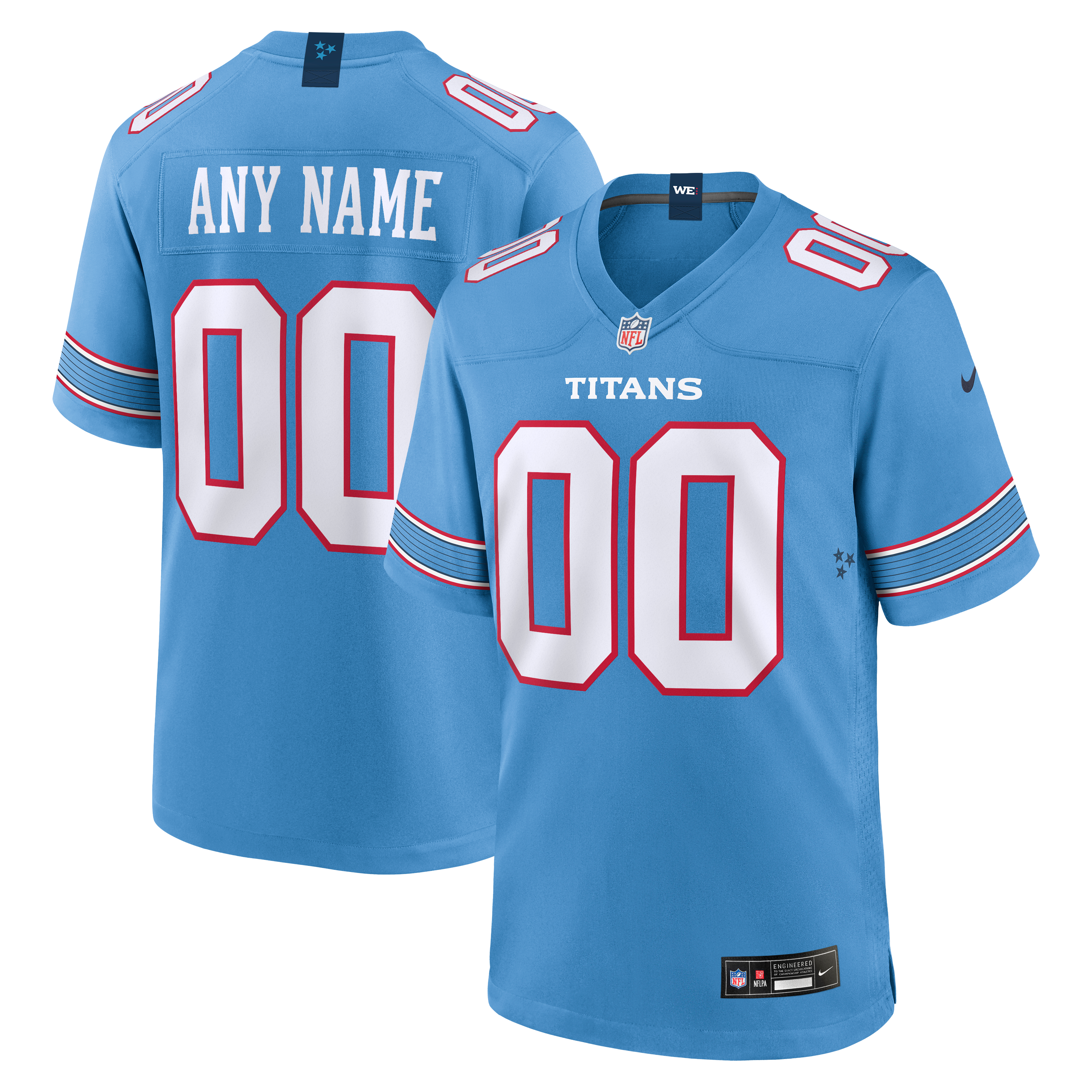 Tennessee Titans Custom Jersey Blue NFL Football Fan Wear Custom Number